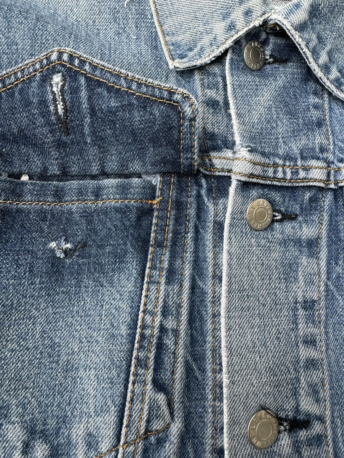 Helmut Lang Helmut Lang 1999 Type III Thrashed Blue Trucker Jacket Size US S / EU 44-46 / 1 - 10 Thumbnail