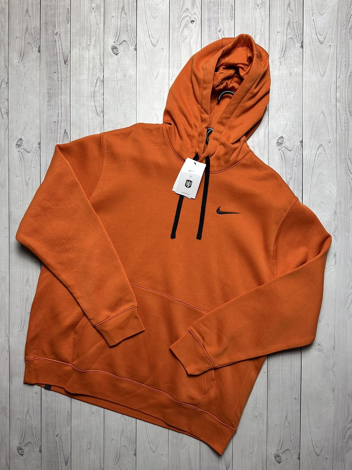 Vintage Nederland Nike soccer hoodie size XL orange big logo Size US XL / EU 56 / 4 - 2 Thumbnail