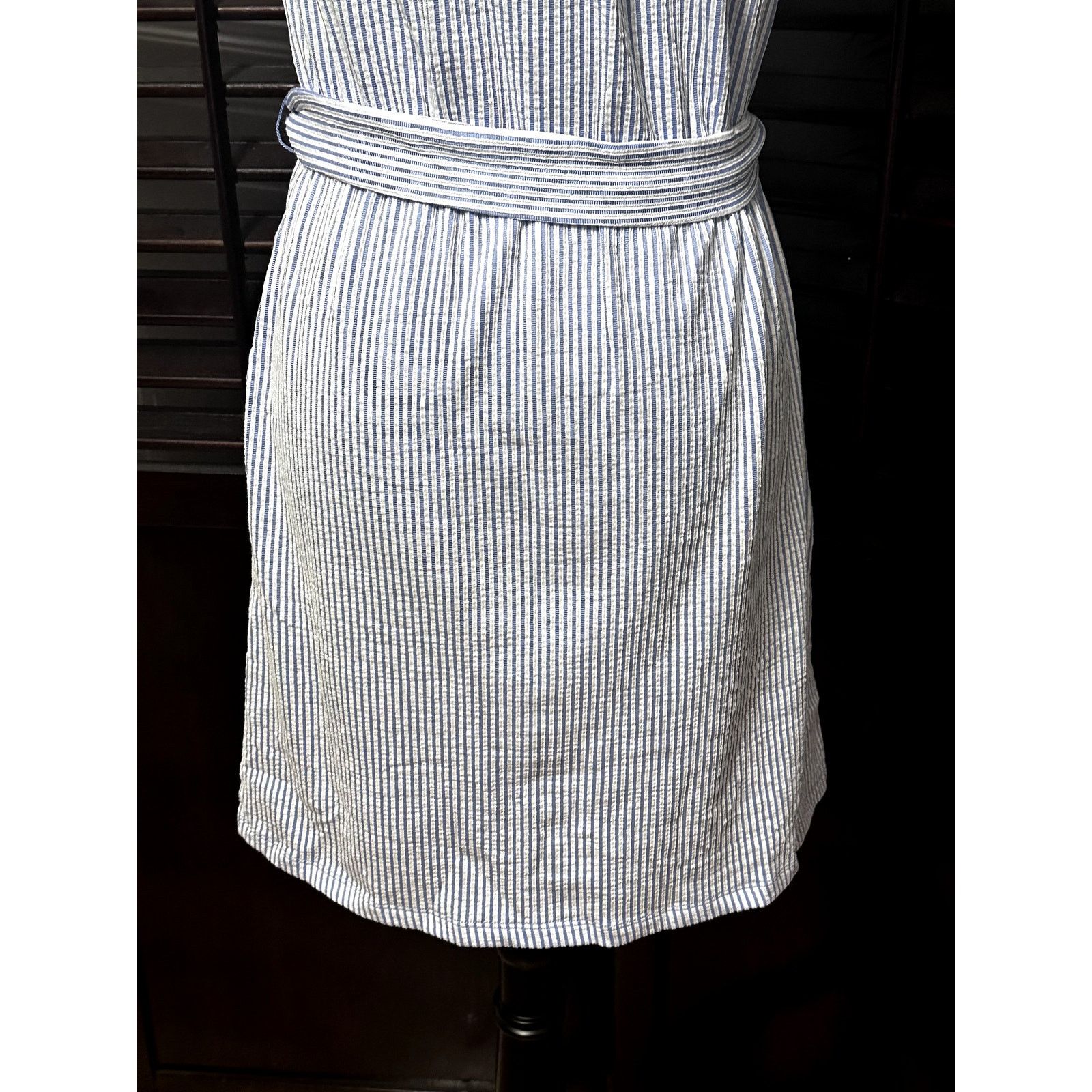 Michael Kors Michael Kors Women's Blue/White Striped Off Shoulder Dress S Size S / US 4 / IT 40 - 7 Thumbnail