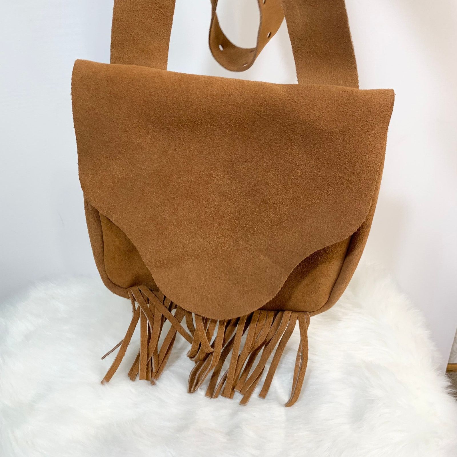 Leather Genuine Leather Crossbody Bags Brown Color Made in USA. Size ONE SIZE - 10 Thumbnail