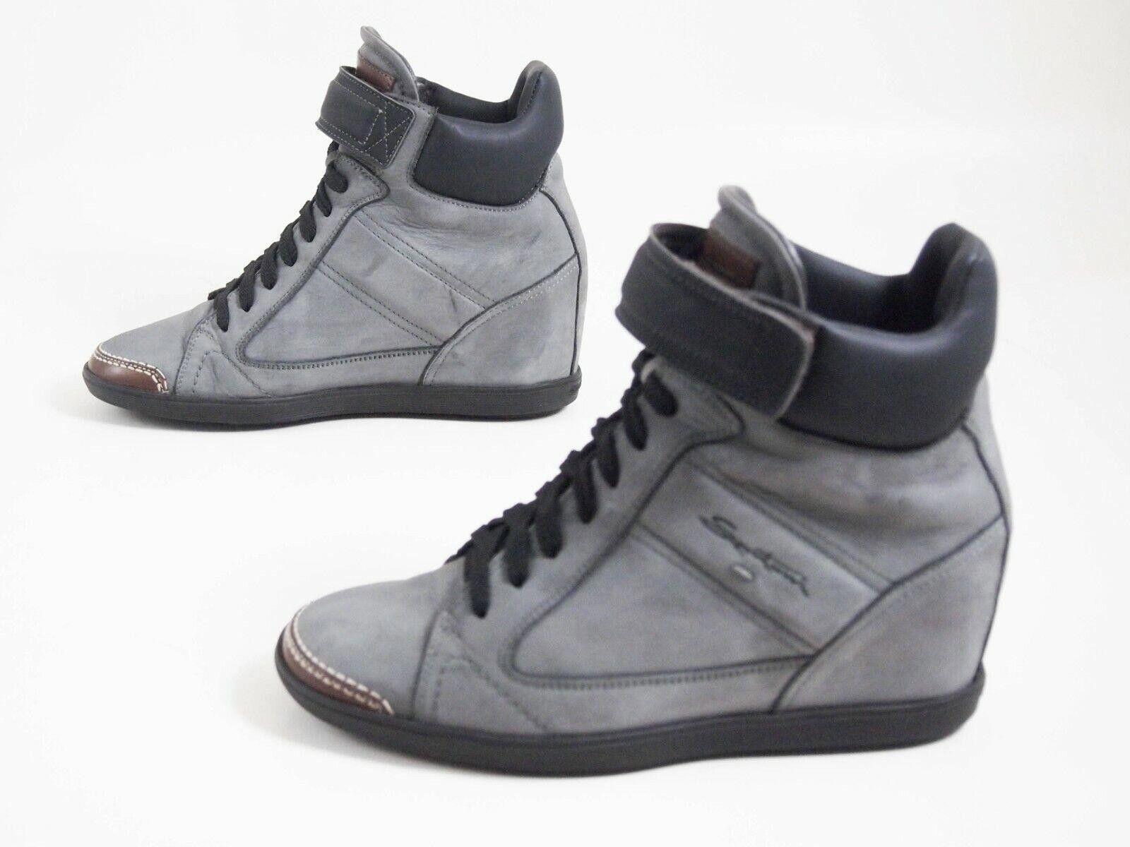 Santoni Santoni Sneakers Boots Hidden Heel Gray Suede US 6 EU 36 Size US 6 / IT 36 - 2 Thumbnail