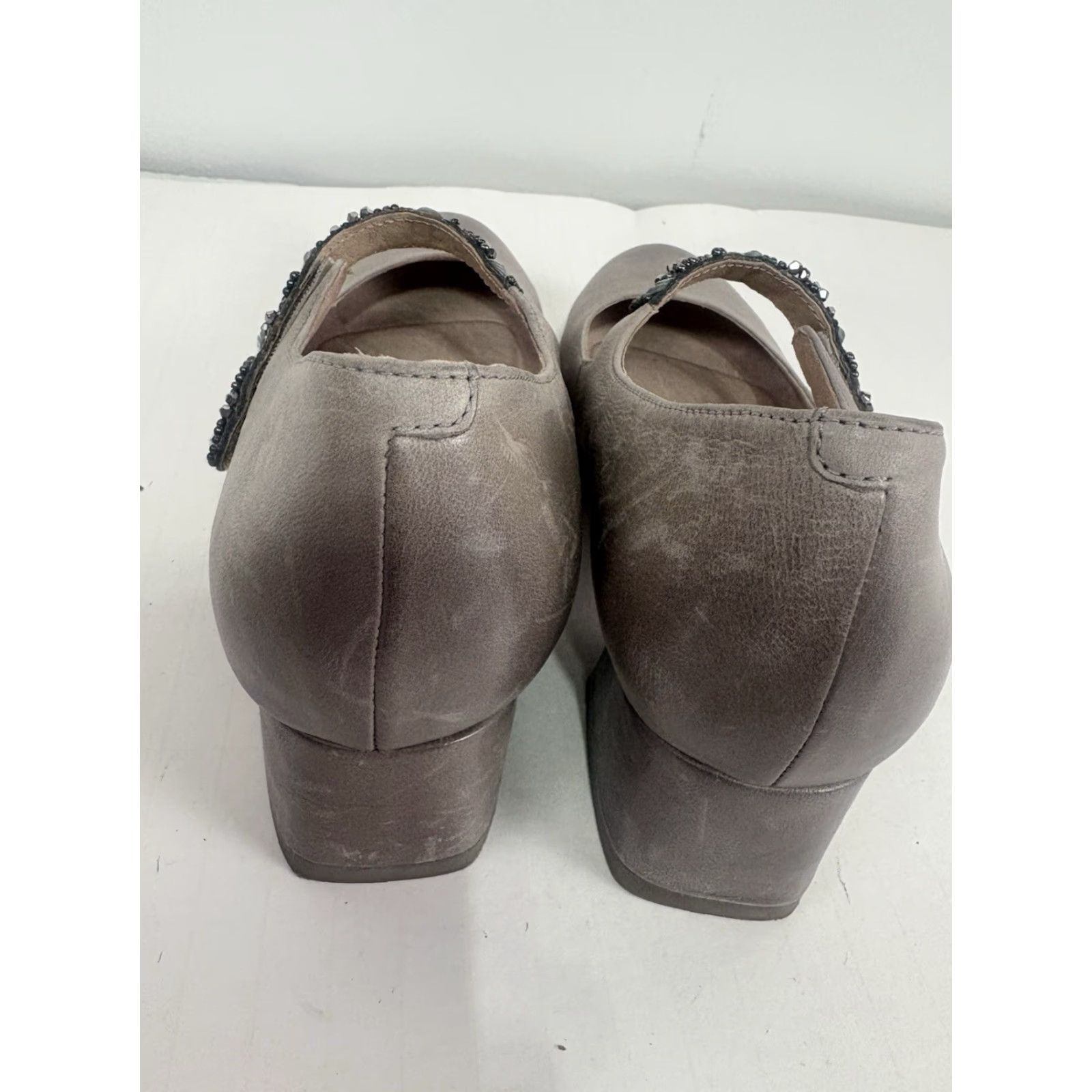 Dansko Dansko Gray Leather Block Heel Mary Janes Womens Size 36 Casual Comfort Size US 7 / IT 37 - 5 Thumbnail