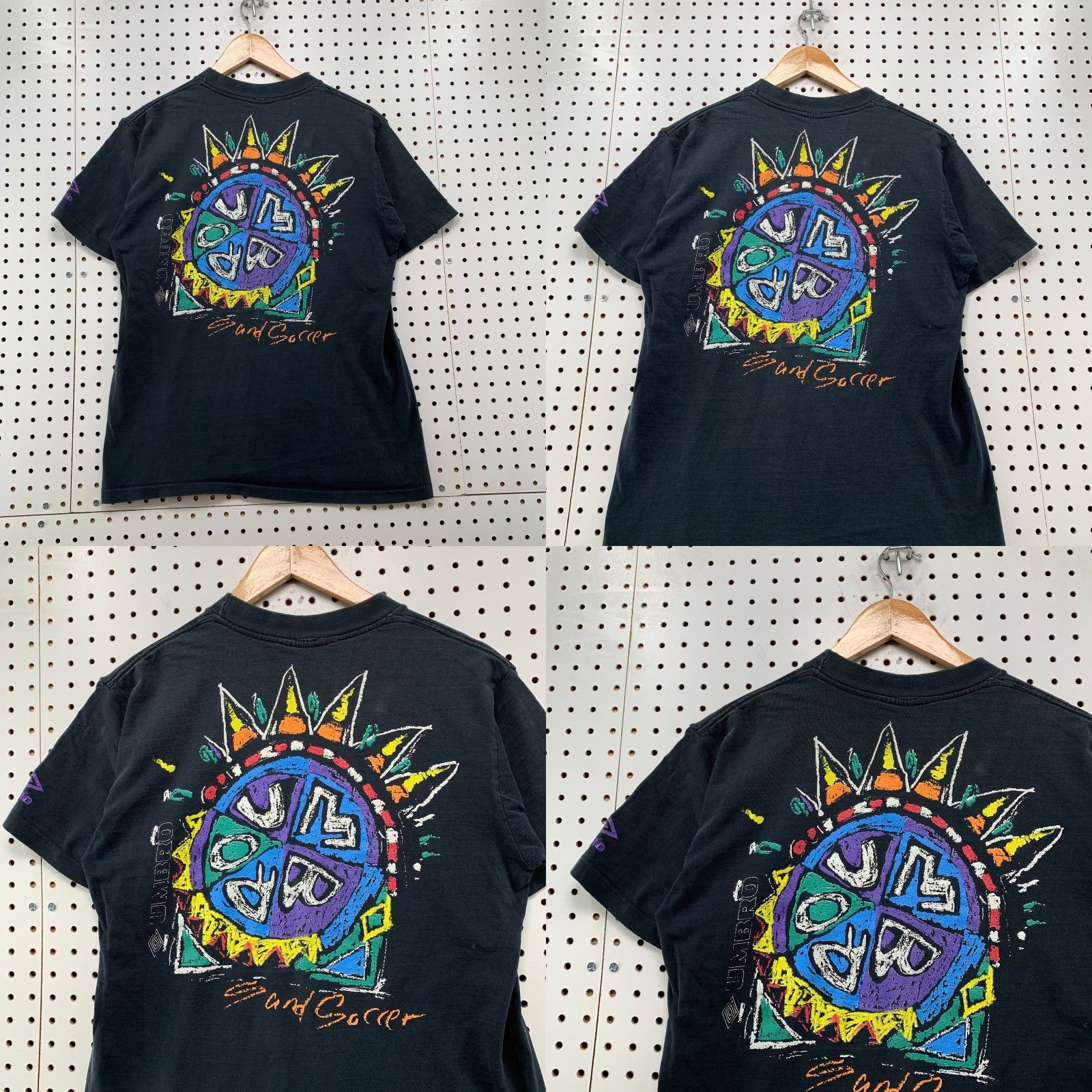 Umbro Vintage 90s Umbro Men’s M Soccer T-Shirt Black Graphic Print Crew Neck Summer Casual Made USA Size US M / EU 48-50 / 2 - 8 Thumbnail