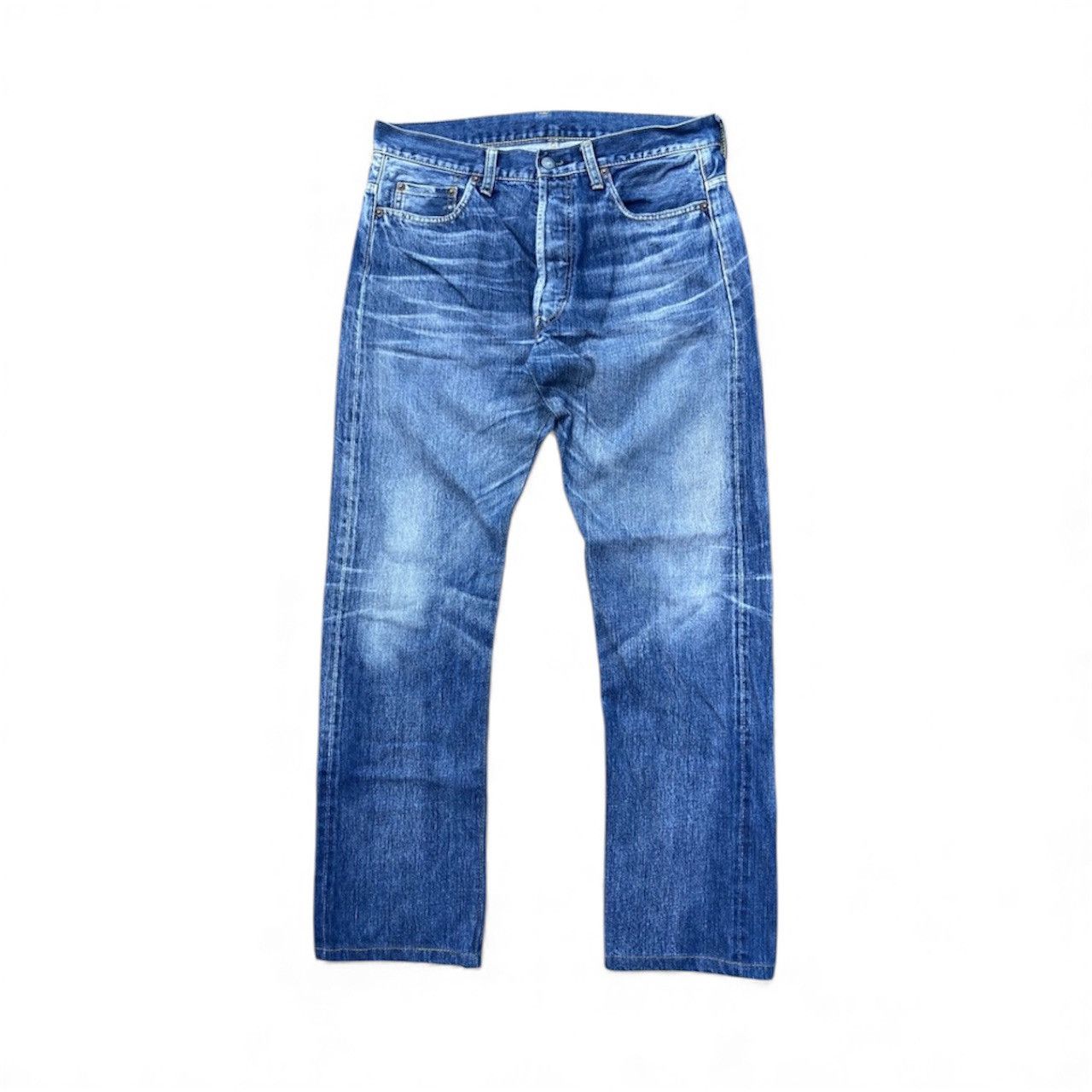 Yohji Yamamoto Yohji Yamamoto Blue Faded Hige Selvedge Denim Jeans Size US 32 / EU 48 - 1 Thumbnail