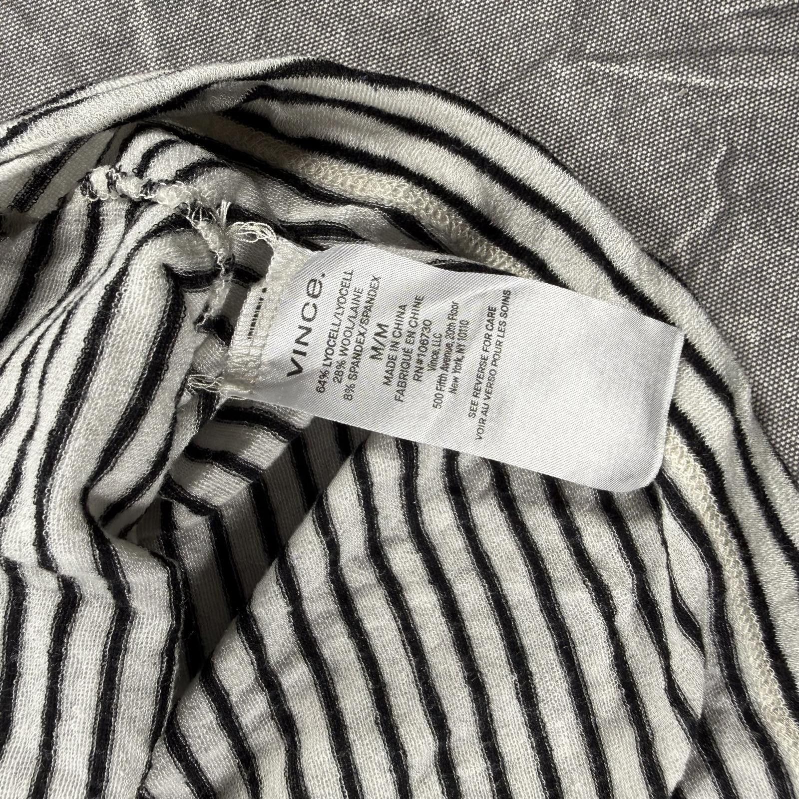 Vince Vince Shirt Women's M Grey Black Long Sleeve Wool Blend Size M / US 6-8 / IT 42-44 - 5 Thumbnail
