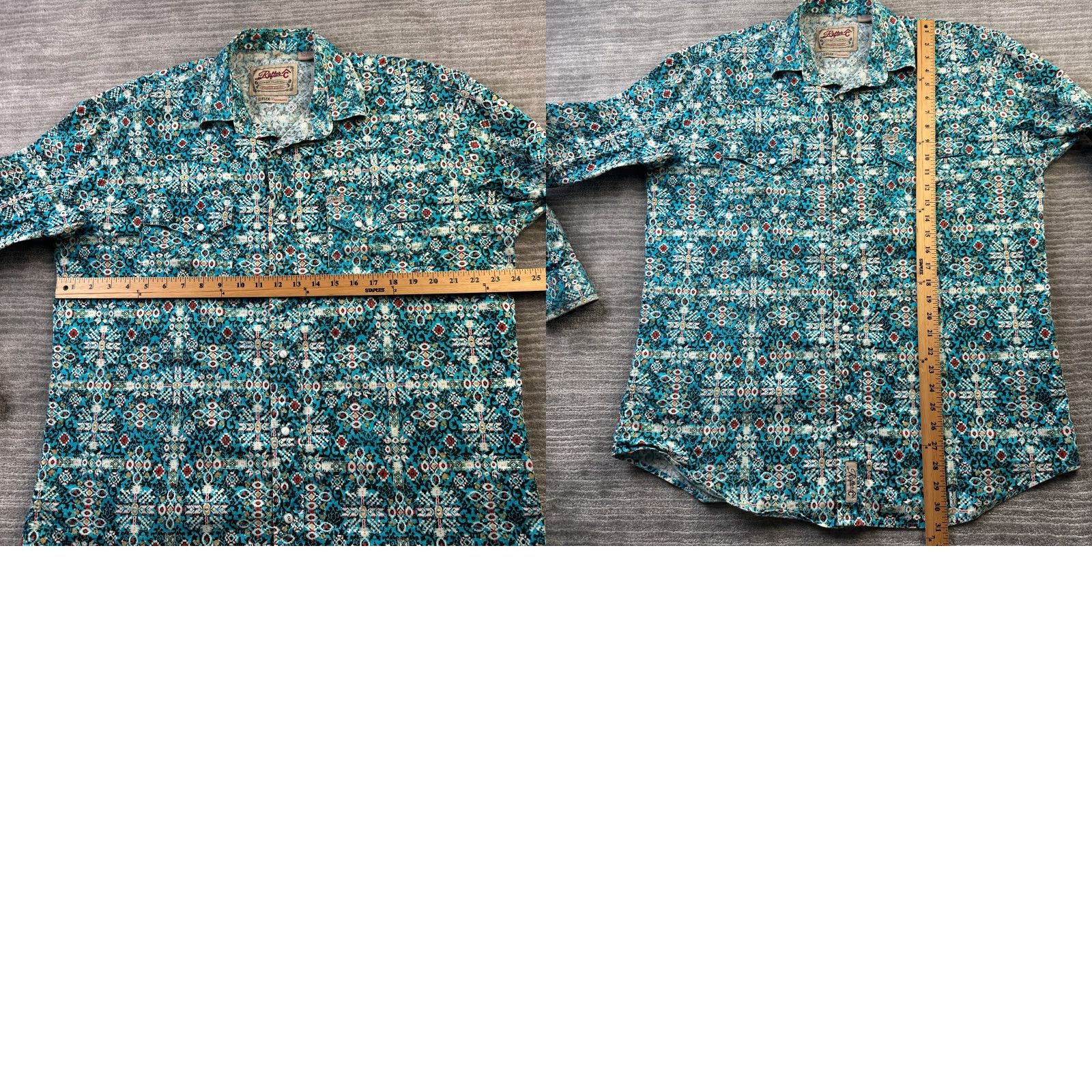 Vintage VINTAGE Rafter C Shirt Mens Large Aztec Western Southwestern Cowboy Pearl Snap Size US L / EU 52-54 / 3 - 8 Thumbnail