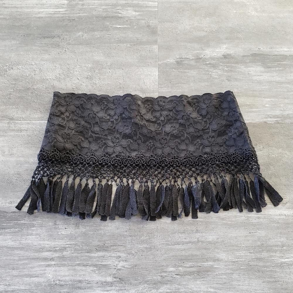 Designer Black Tassel Detailed Laced Pajama Mini Size ONE SIZE - 2 Thumbnail