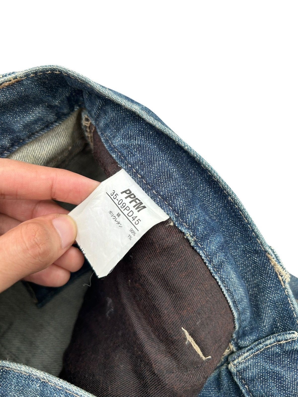 If Six Was Nine PPFM Japanese Punk Style Curve Cut Denim Jeans Size US 31 - 9 Thumbnail
