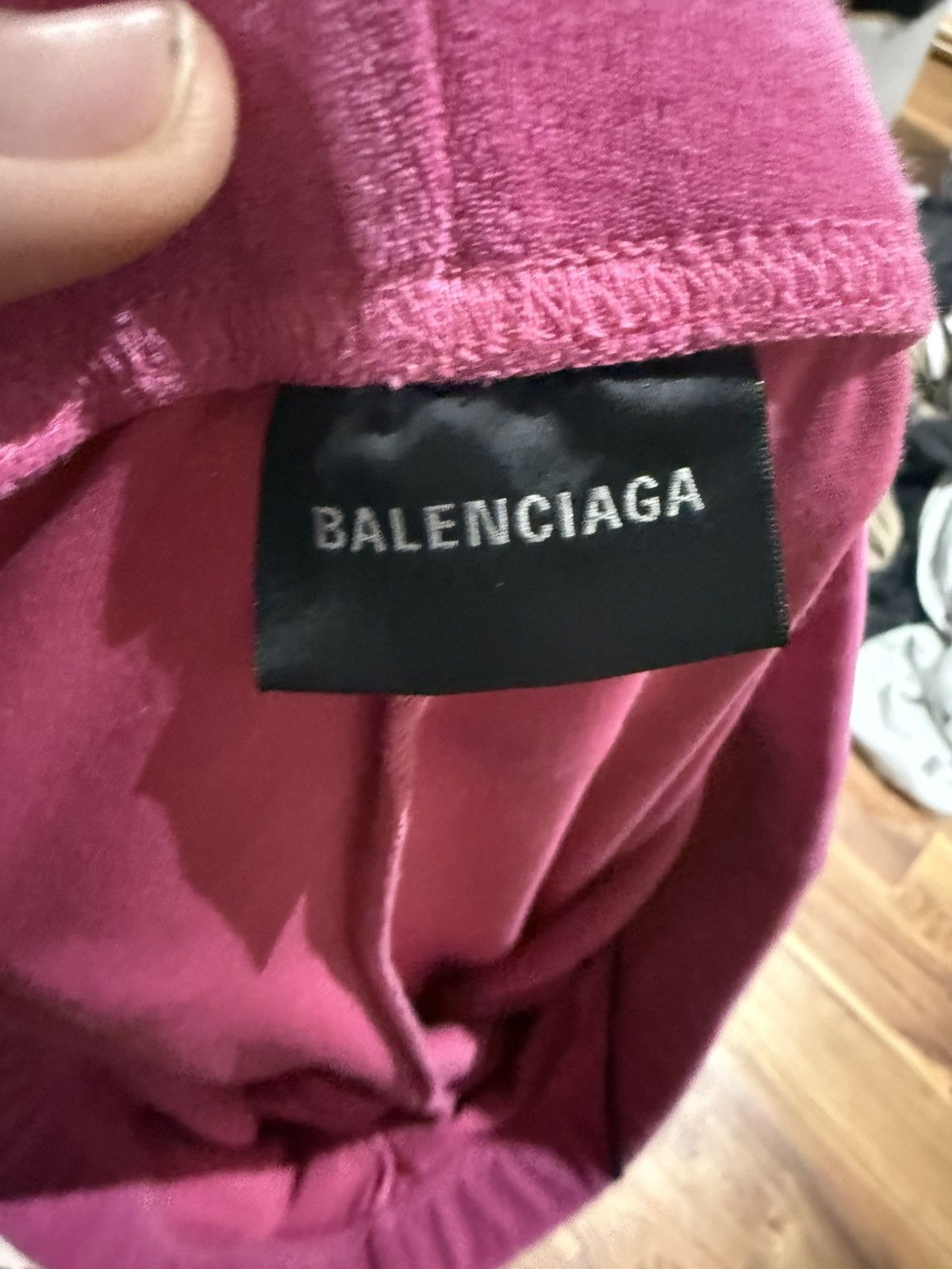 Balenciaga Balenciaga Dark Pink Velour Flared Jogger Trouser Medium NWT Size US 32 / EU 48 - 6 Thumbnail