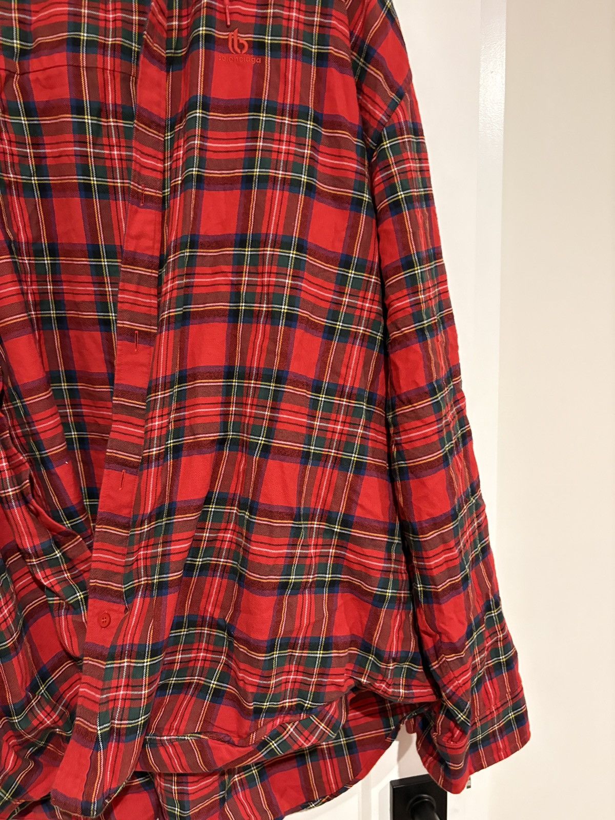 Balenciaga BALENCIAGA RED TARTAN HOODED SHIRT UNIFIT Size US XL / EU 56 / 4 - 4 Thumbnail
