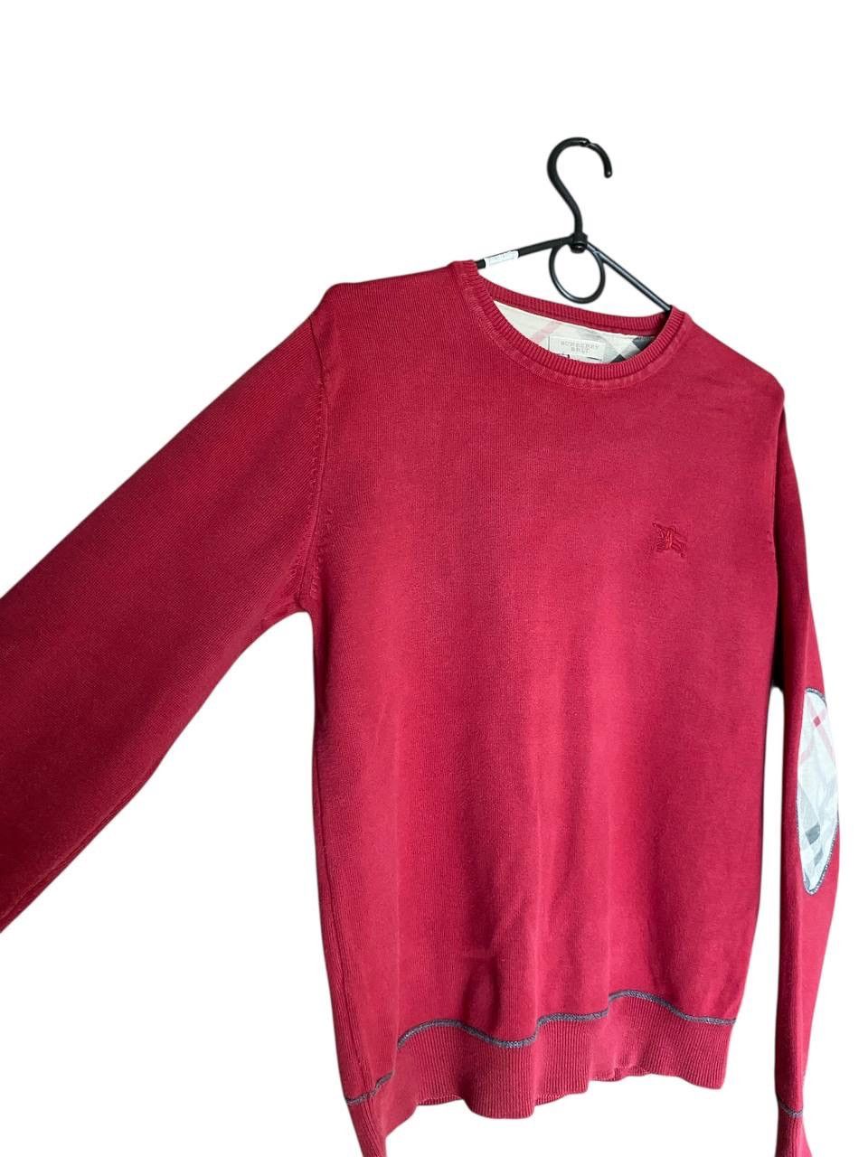 Burberry Burberry Brit cotton knit sweater red nova check elbow patch Size US S / EU 44-46 / 1 - 4 Thumbnail