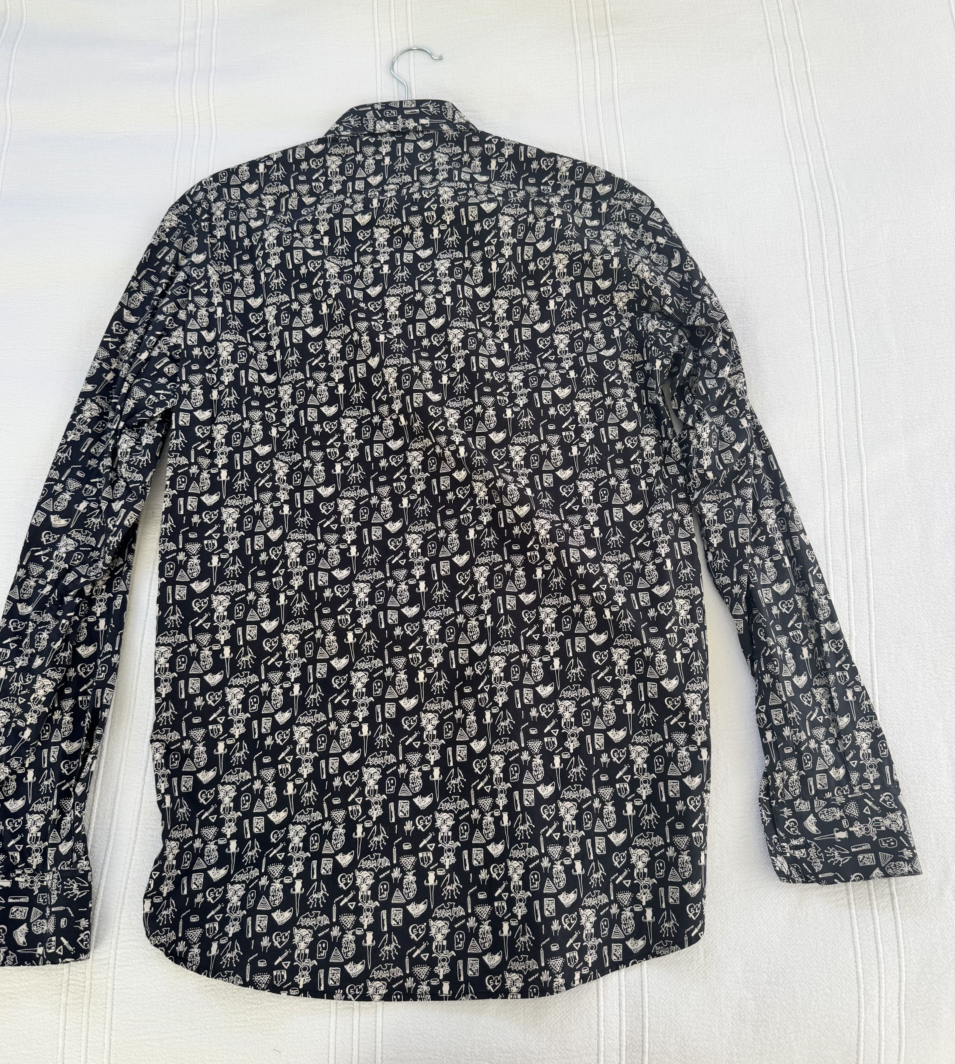 Saint Laurent Paris Saint Laurent Cotton Graffiti Shirt Size US M / EU 48-50 / 2 - 2 Thumbnail