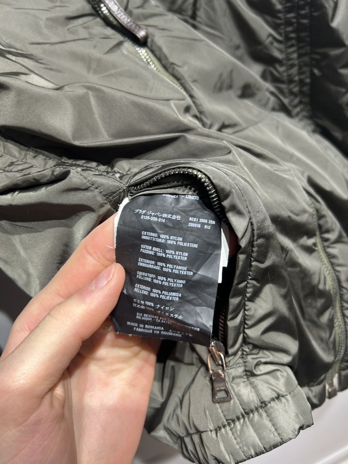 Prada Reversible Jacket Size 42 S-M Olive GREEN Brown Beige Womens Size M / US 6-8 / IT 42-44 - 14 Thumbnail