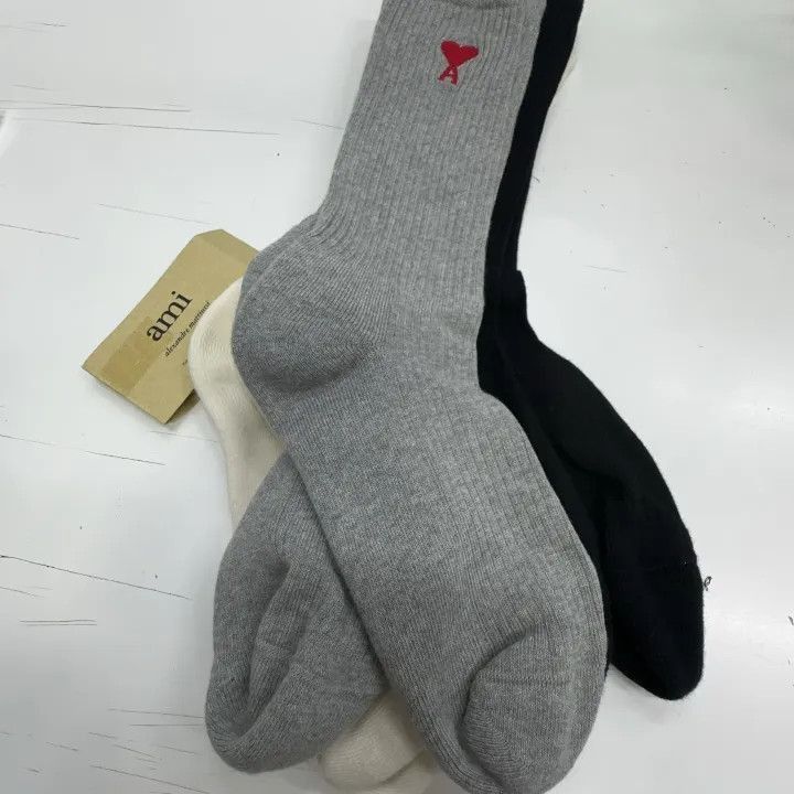 AMI AMIPARIS Logo Embroidered Knitted Socks 3-Pack -2507 Size ONE SIZE - 2 Thumbnail
