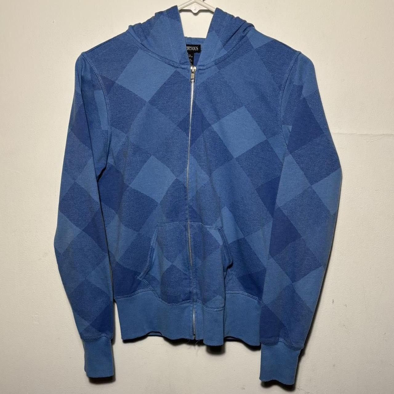 Vintage Early 2000s Miss Chievous Blue Argyle Zip Hoodie Size M / US 6-8 / IT 42-44 - 1 Thumbnail