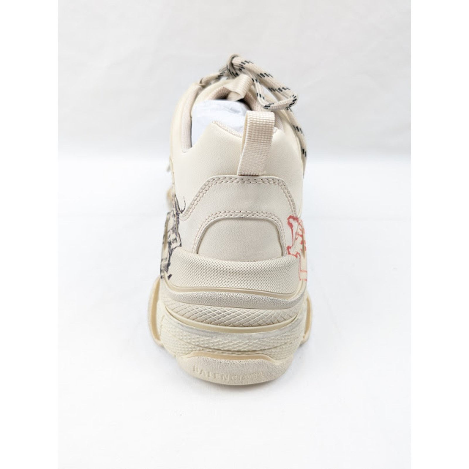 Balenciaga o1rshd1 Q:2 / Triple S Low-Top Sneakers in White/Red/Black Size US 10 / EU 43 - 11 Thumbnail