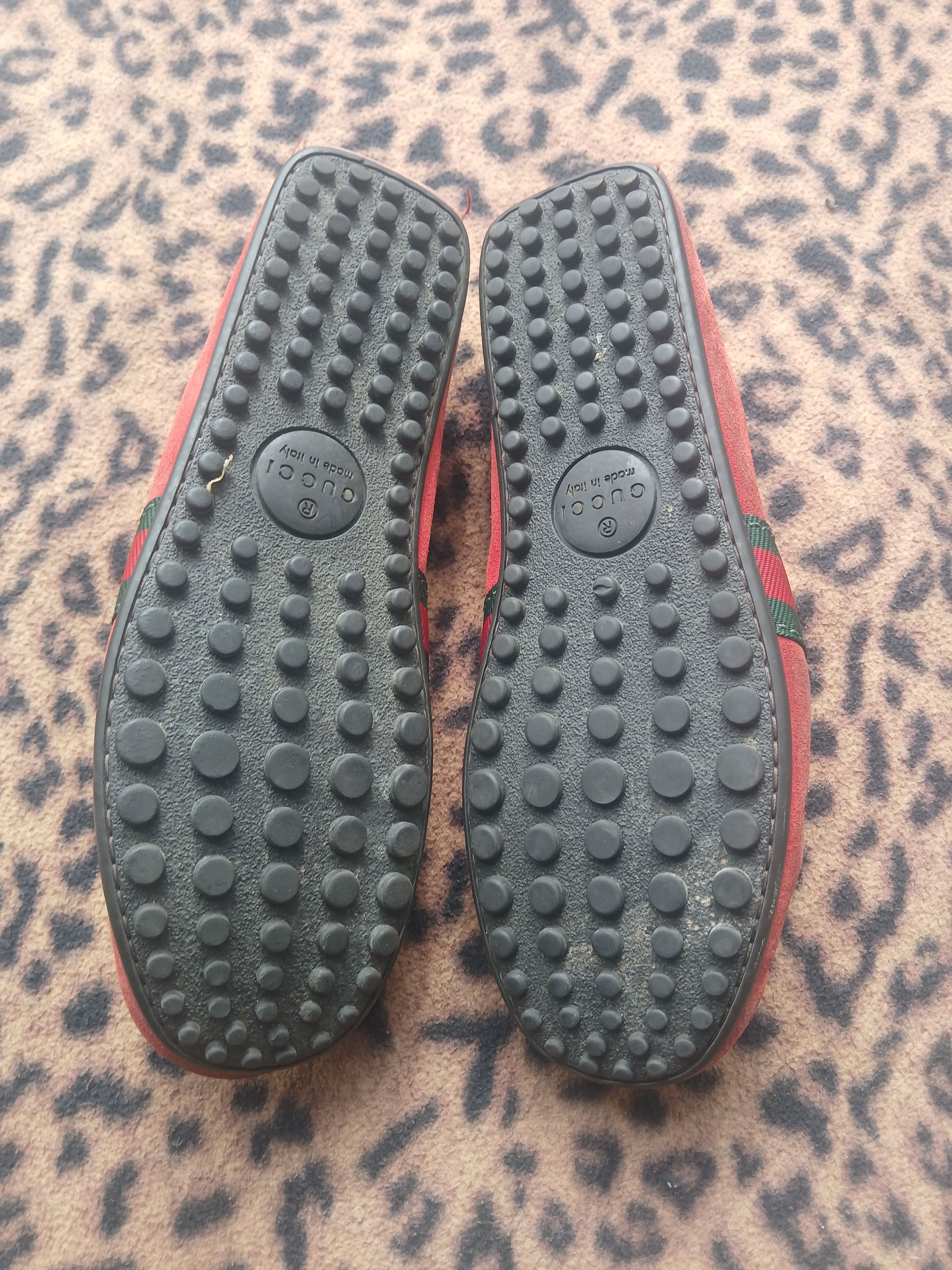 Gucci Gucci Red Suede Web Trim Penny loafer Size US 7 / EU 40 - 8 Thumbnail