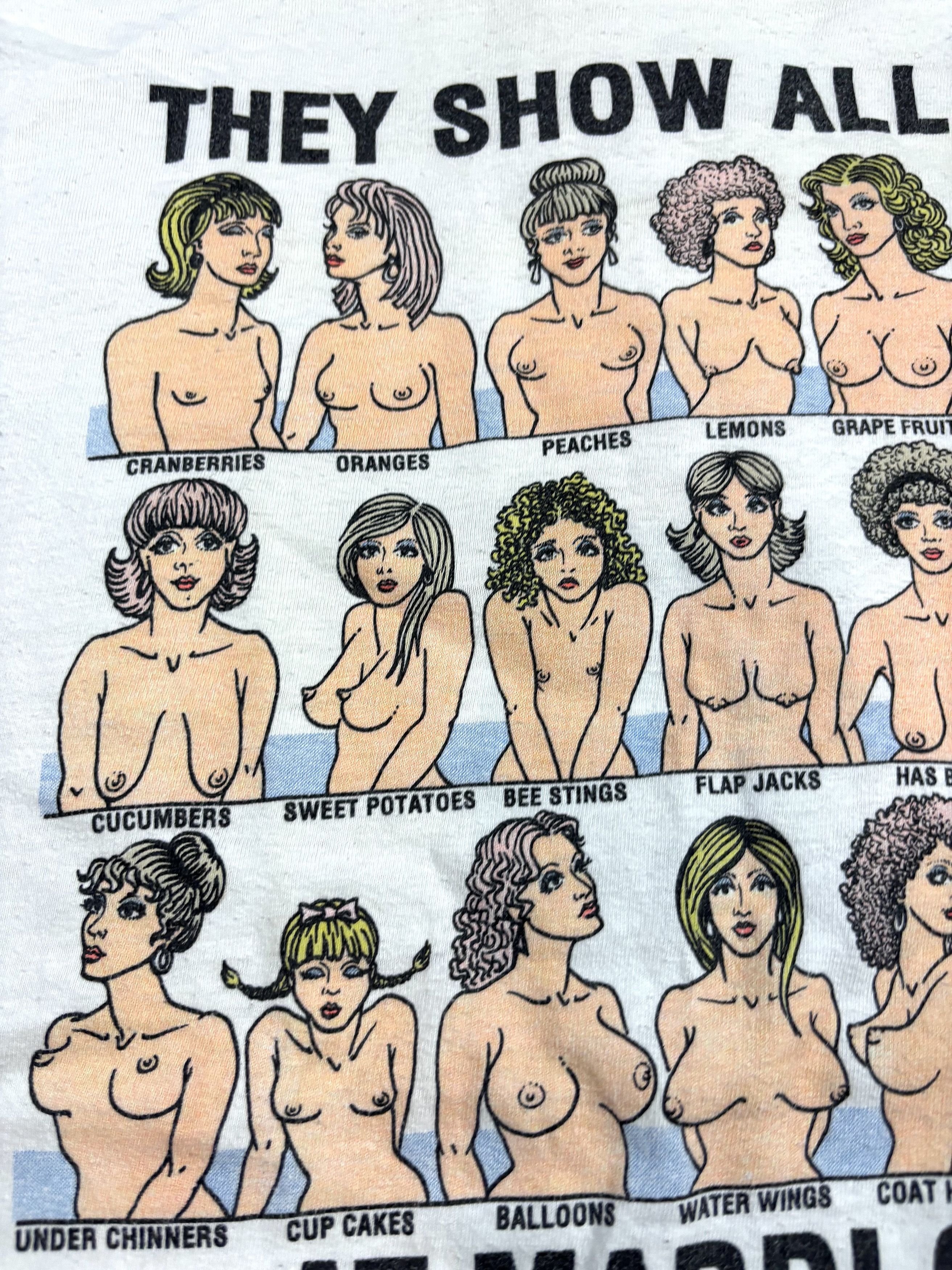 4GSELLER Hysteric Glamour Style “ Sexy Porno ” Naked Tits Humor Tee Size US L / EU 52-54 / 3 - 4 Thumbnail