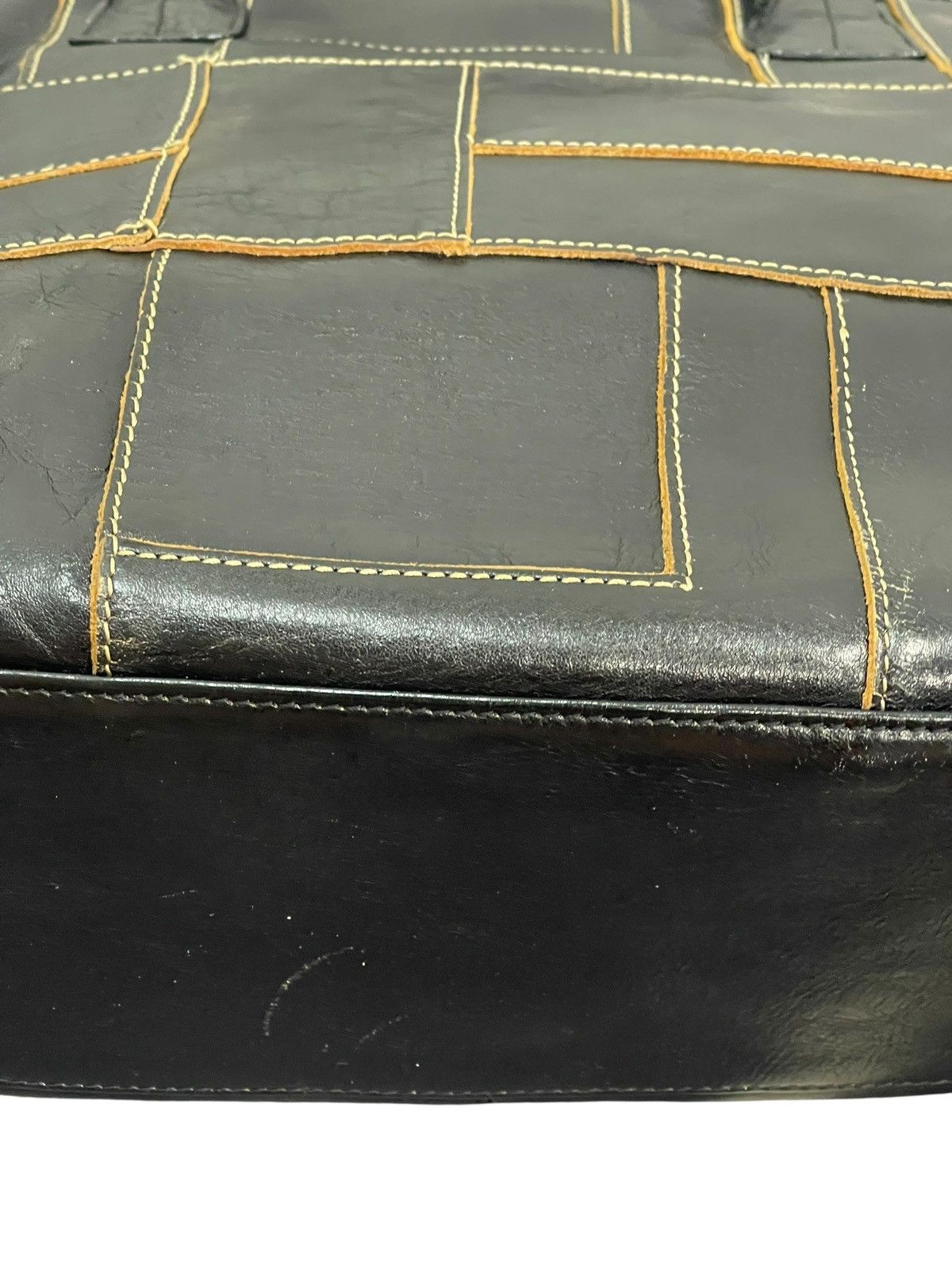 Japanese Brand Full Leather Patchwork Unknown Tote Bag 5🟩 Size ONE SIZE - 7 Thumbnail
