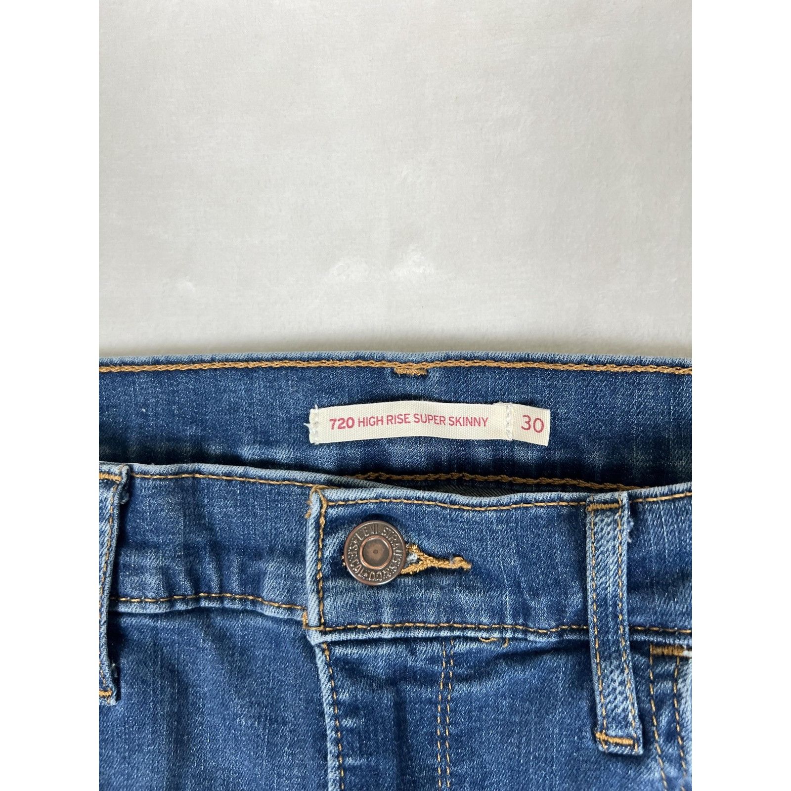 Levi's Levi's 720 High Rise Super Skinny Jeans Womens 30 Blue Stret Size 30" / US 8 / IT 44 - 4 Thumbnail
