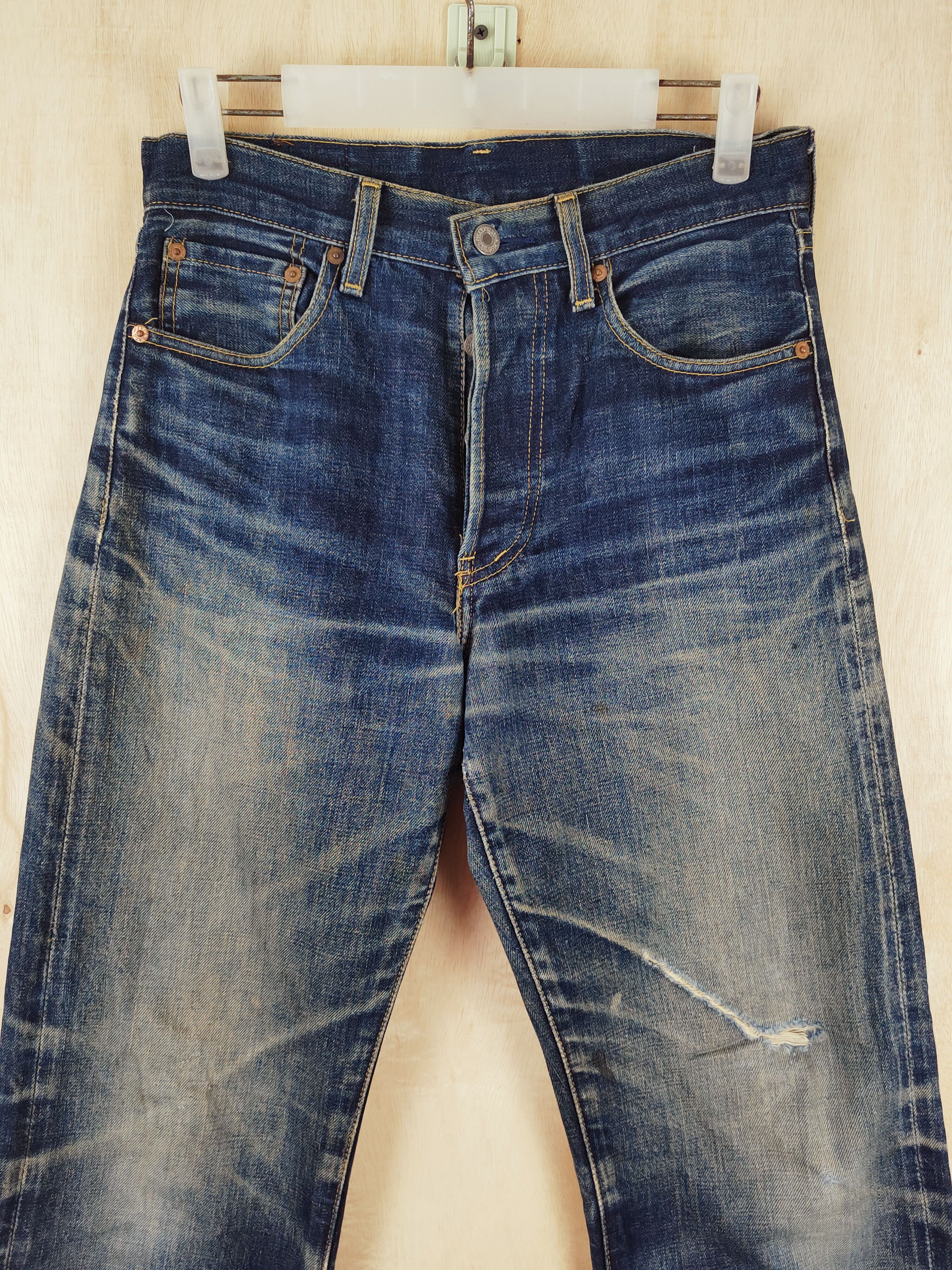 Levi's DL Levi's Big E selvedge Distressed Ripped Jeans #S2674 Size US 29 - 2 Thumbnail