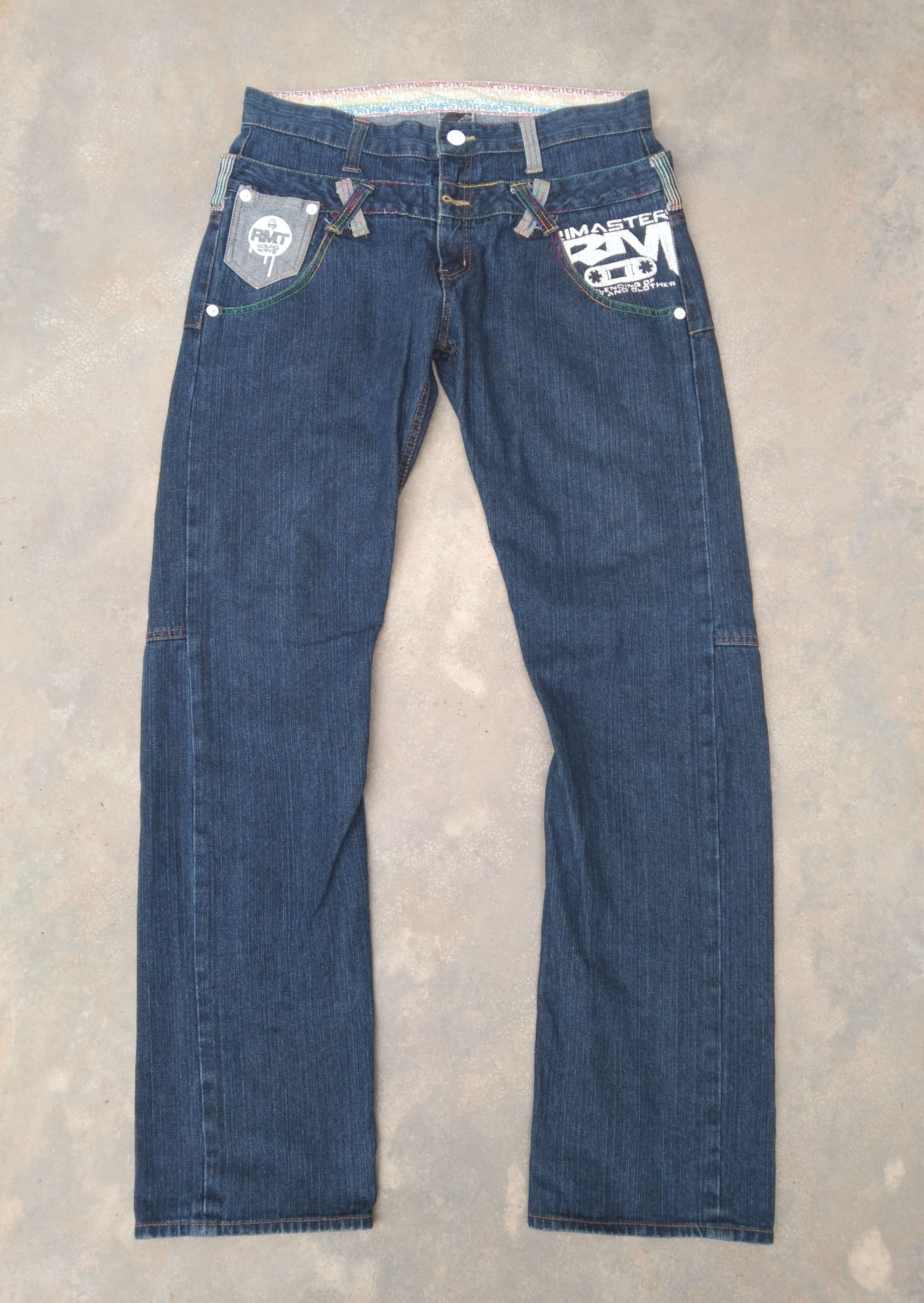 Japanese Brand Vintage Double Waist Rima Ster Avant Garde Jeans Style Size US 33 - 2 Thumbnail