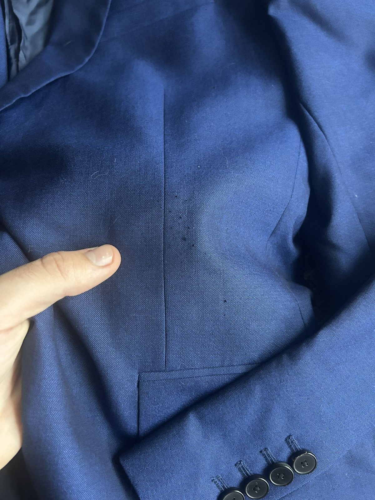 Reiss Reiss Blue Suit Solid Style Classic One Button Mens Size 40R Size 40R - 5 Thumbnail