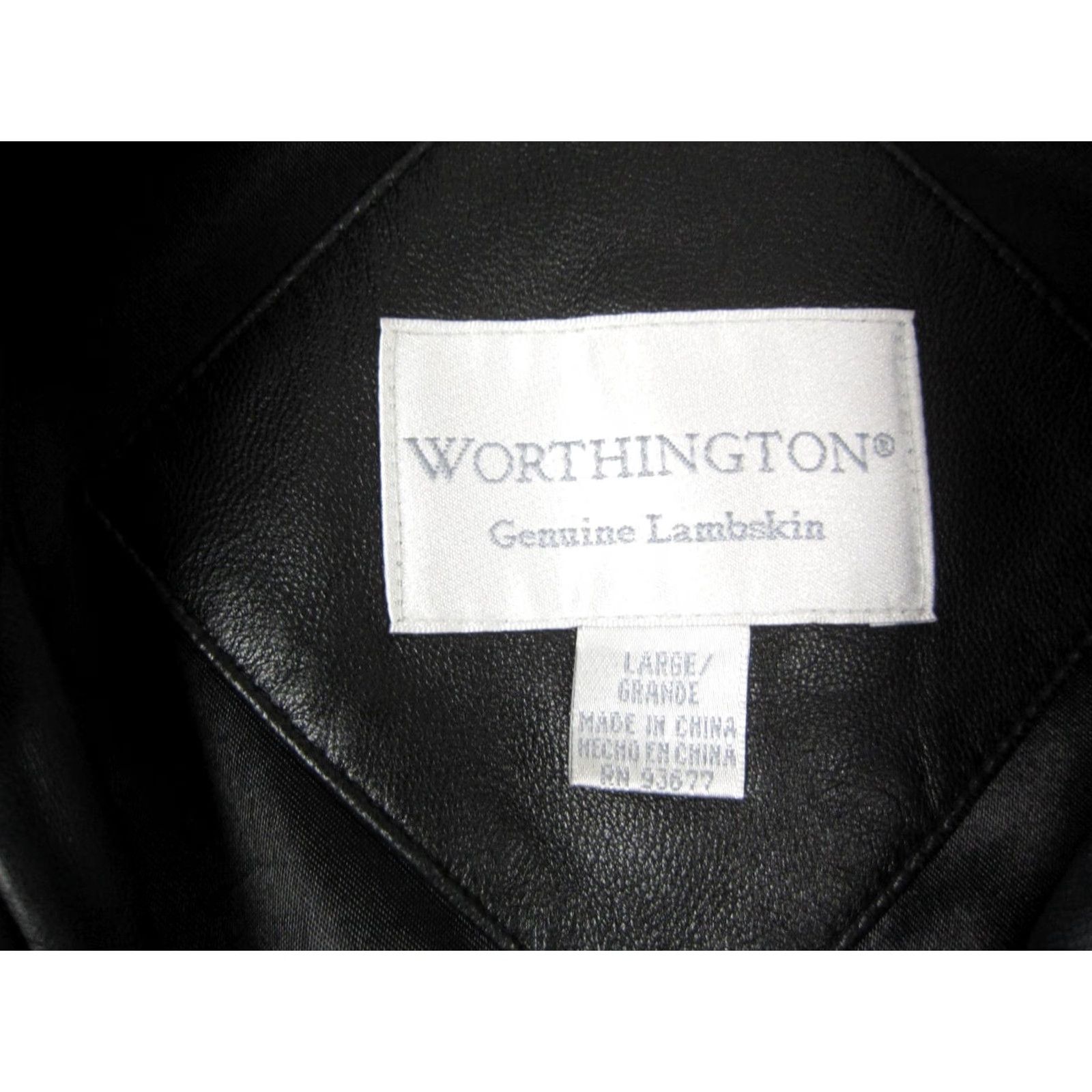 Worthington VINTAGE Worthington Jacket Womens L Black Leather Full Zip 80s 90s Biker Western Casual Workwear Mens? Womens Size L / US 10 / IT 46 - 3 Thumbnail