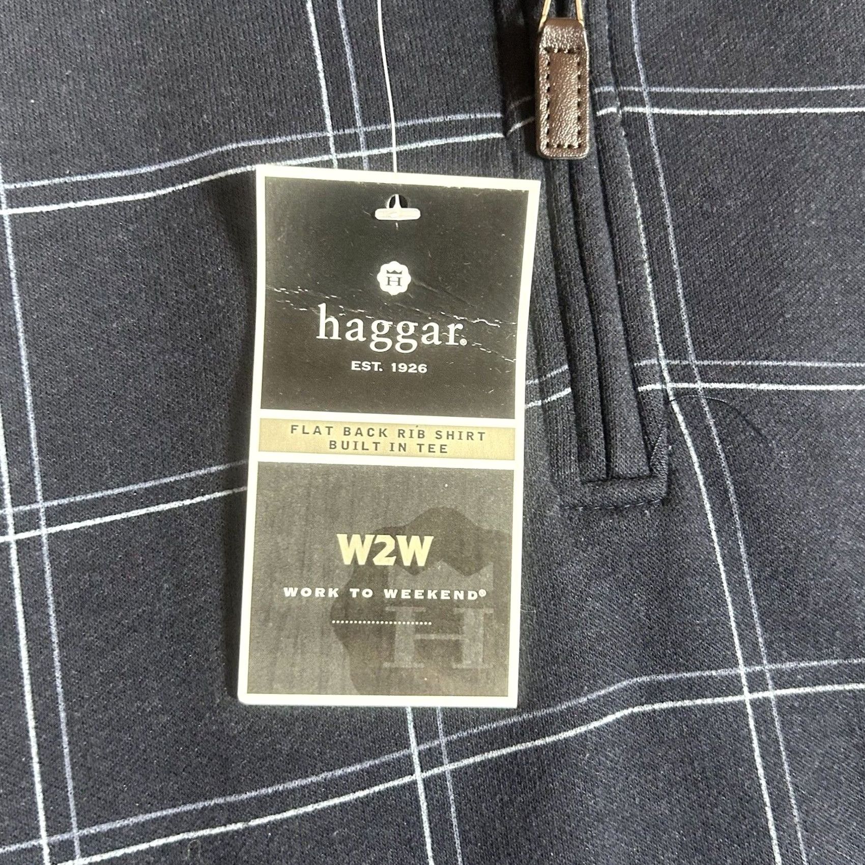 Haggar Haggar Polo Shirt Long Sleeve Button-Down Knit Solid Blue Men's Large Size US L / EU 52-54 / 3 - 2 Thumbnail