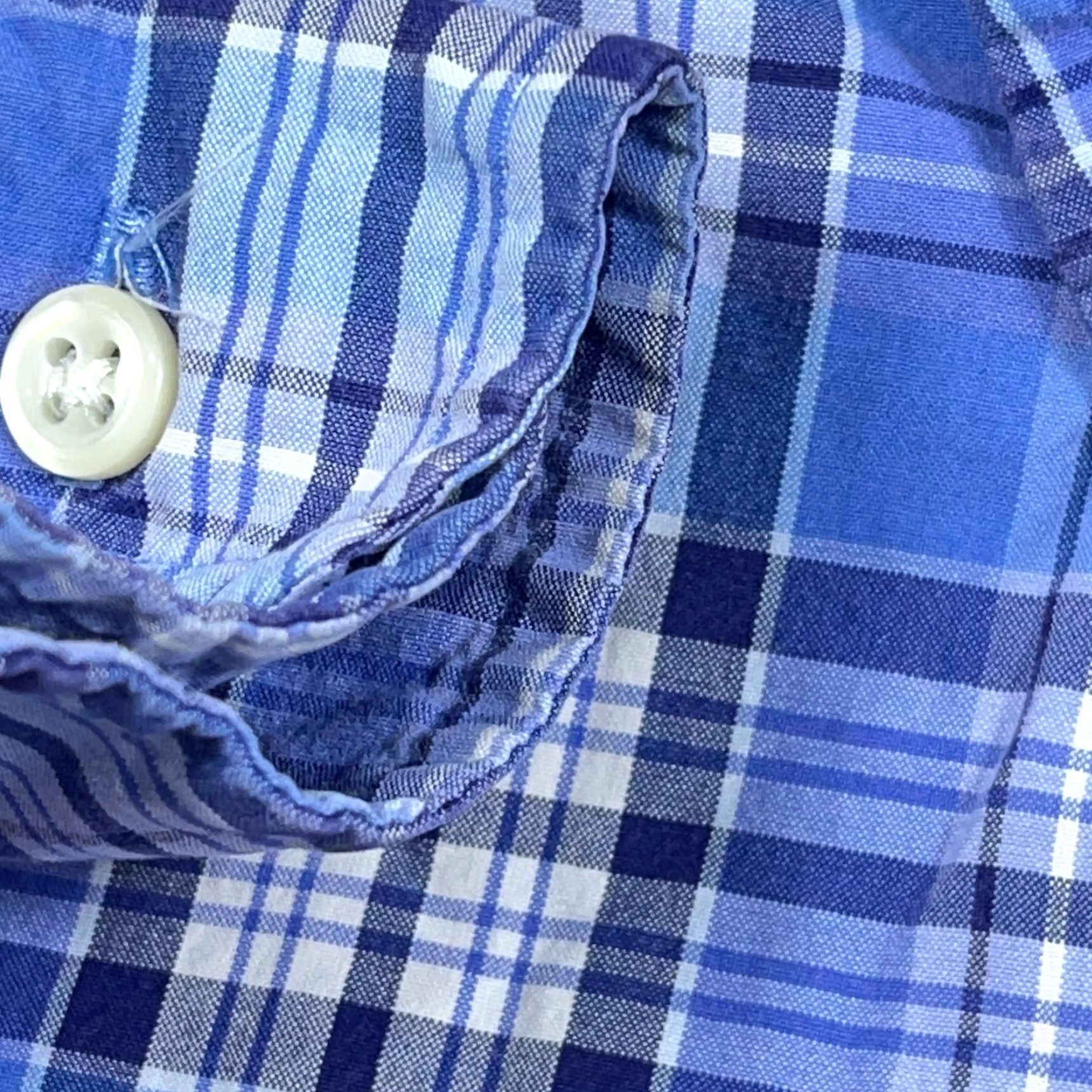 Ralph Lauren Ralph Lauren Shirt Men XL Classic Fit Blue Plaid Button Up Dress Poplin Tartan Size 46R - 6 Thumbnail
