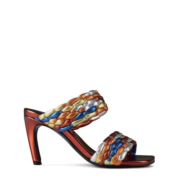 Dries Van Noten o1g2r1mq1024 Leather Woven Mules in Multicolor Size US 9 / IT 39 - 1 Thumbnail