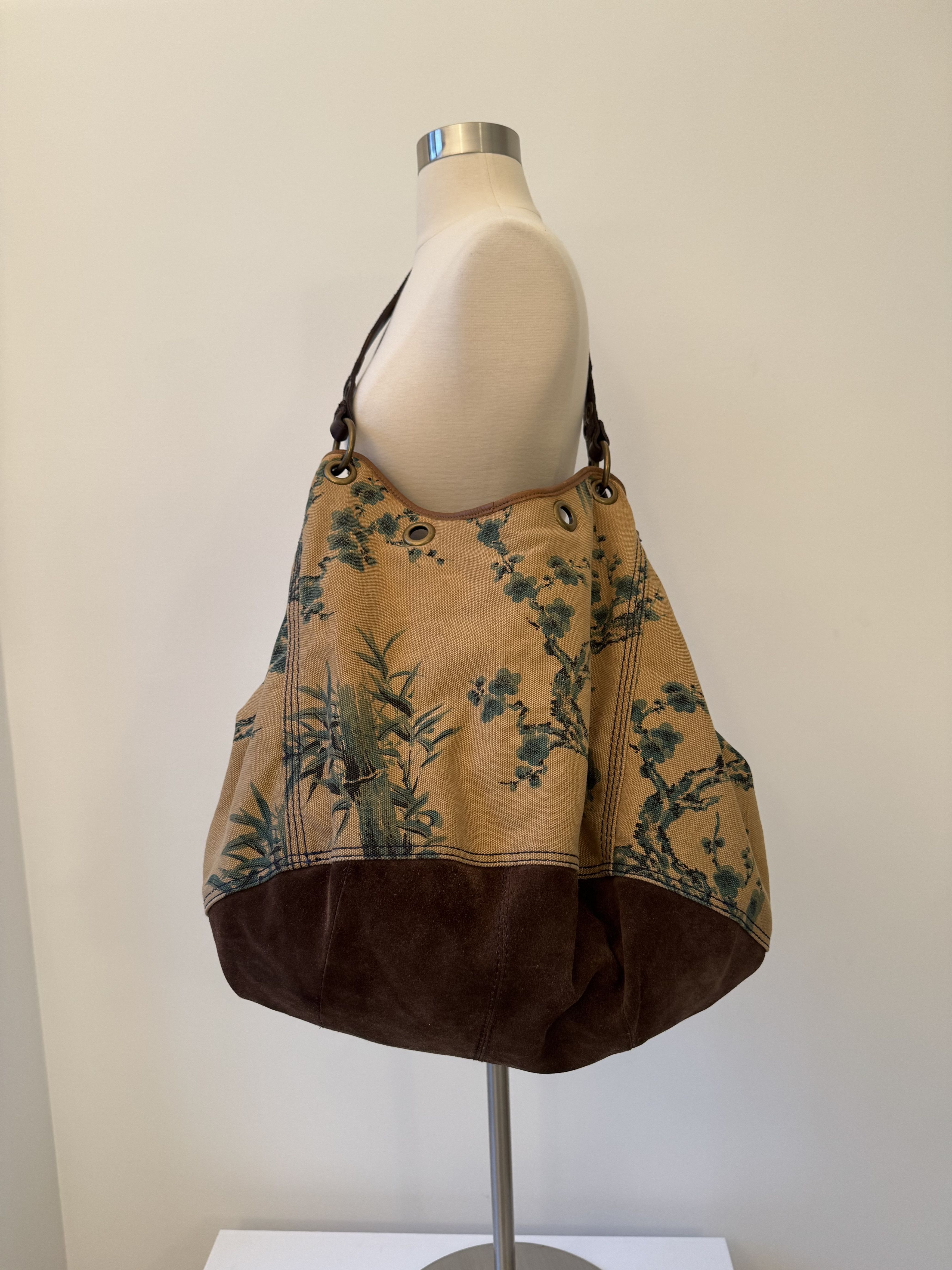 Lucky Brand Lucky Leather-Cotton Oversized Hobo Bag Size ONE SIZE - 6 Thumbnail