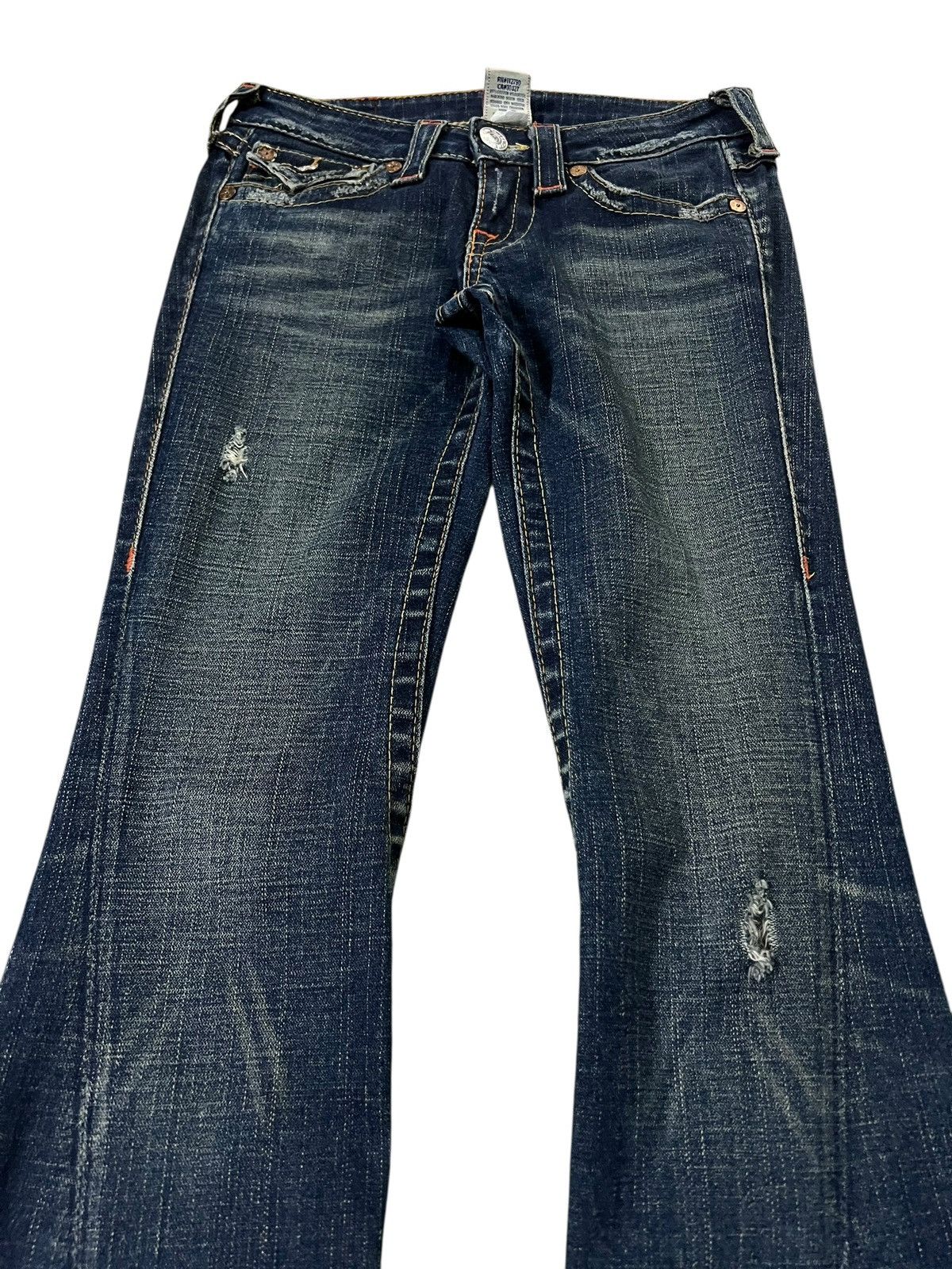True Religion Flare Jean True Religion Twist Leg Distress Jean Size 27" / US 4 / IT 40 - 2 Thumbnail