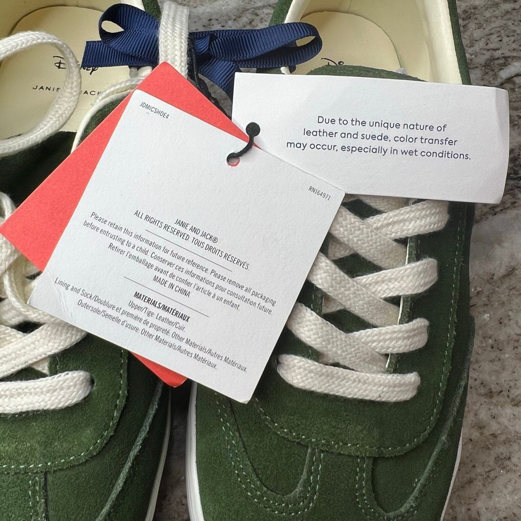 Disney Janie and Jack x Disney, Ivy Green Disney Mickey Mouse Suede Size US 4 / IT 34 - 6 Thumbnail