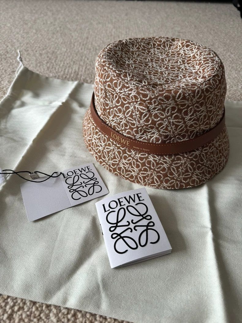 Loewe LOEWE size 57 Caramel jacquard bucket hat Size ONE SIZE - 2 Thumbnail