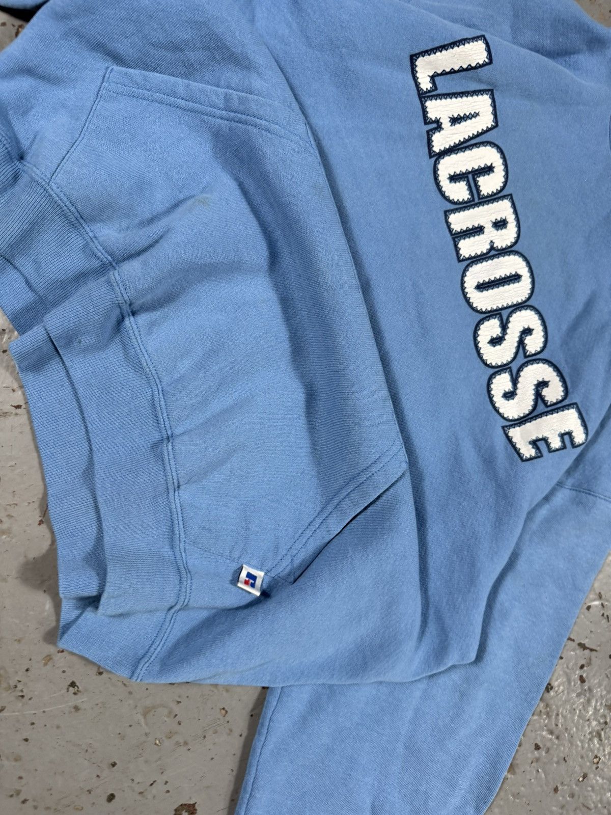Russell Athletic Vintage Russell Athletics Baby Blue Lacrosse Hoodie Size US M / EU 48-50 / 2 - 2 Thumbnail