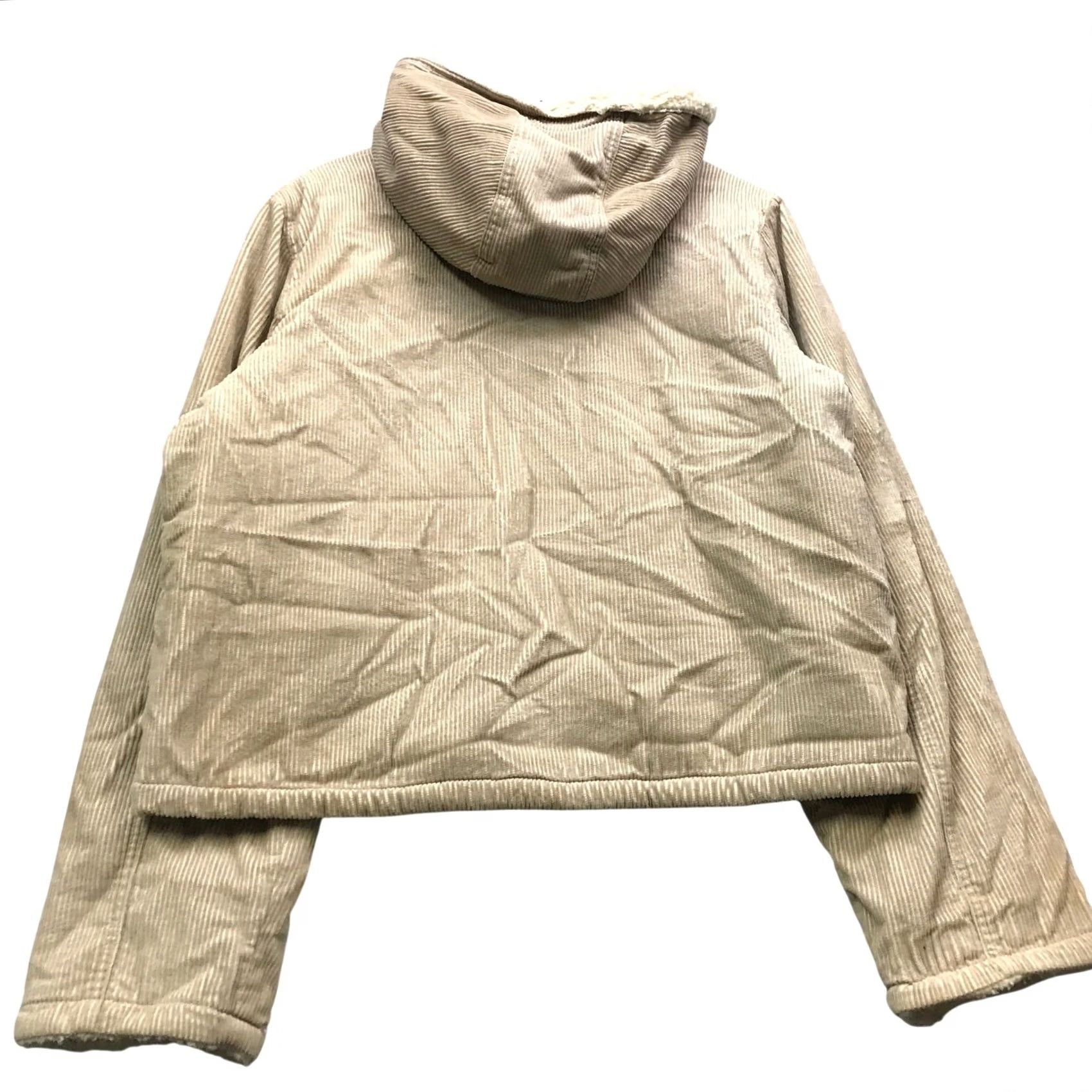 Vintage VINTAGE Outer Edge Corduroy Jacket Hoodie Tan L Womens Large L Zip Full Zip Pockets Sherpa Lined Jacket Coat Shirt Size L / US 10 / IT 46 - 2 Thumbnail