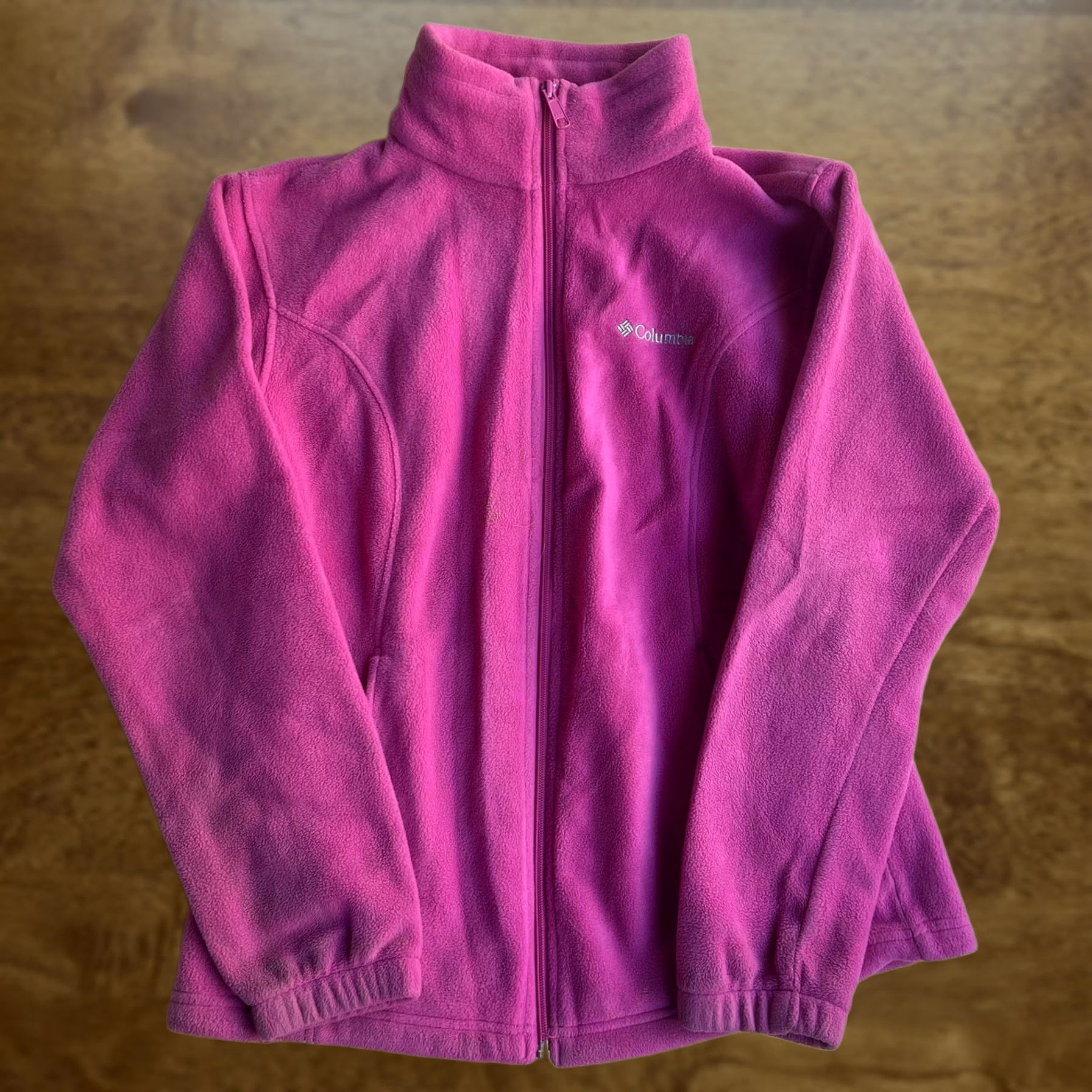 Pinko Columbia Fleece Jacket Womens Large Pink Full Zip Pockets Outdoor Casual Warm Size L / US 10 / IT 46 - 1 Thumbnail