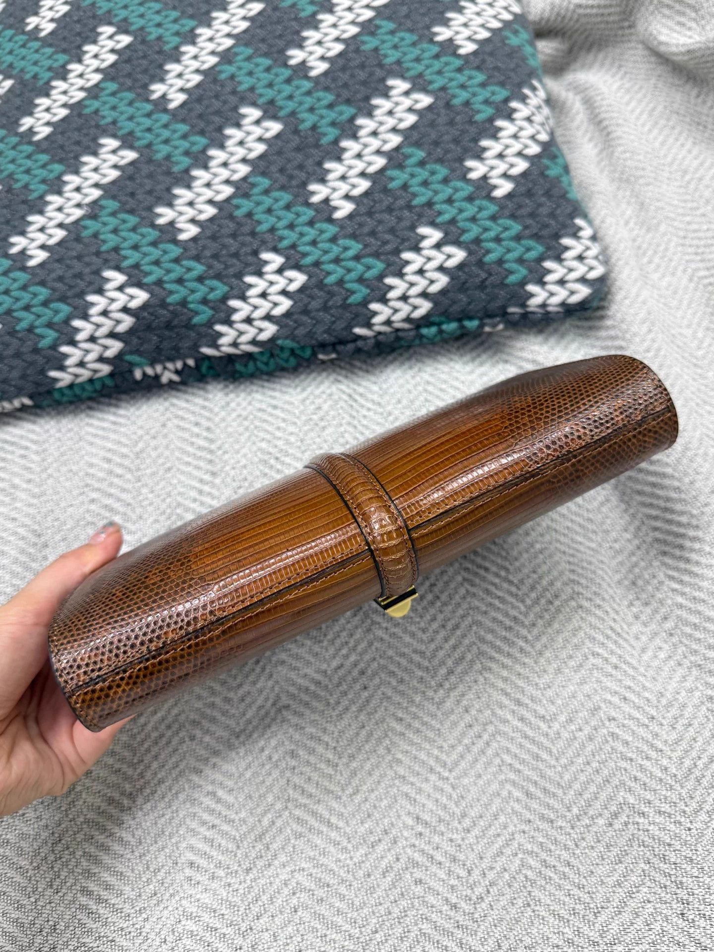Celine Celine Caramel Lizard Clutch (Convertible to Crossbody) Size ONE SIZE - 5 Thumbnail