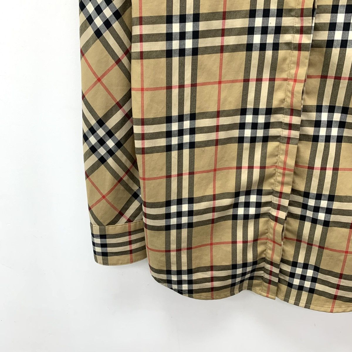 Burberry Burberry Brown Check Cotton Collared Long Sleeve Shirt K26WX Size S / US 4 / IT 40 - 4 Thumbnail