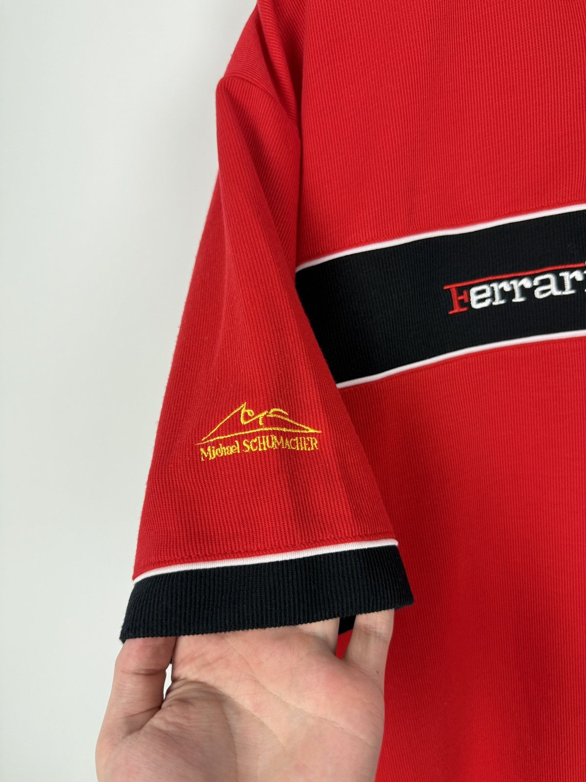 Ferrari 1996 Ferrari Michael Schumacher Formula Uno Logo Polo Shirt Size US XL / EU 56 / 4 - 5 Thumbnail