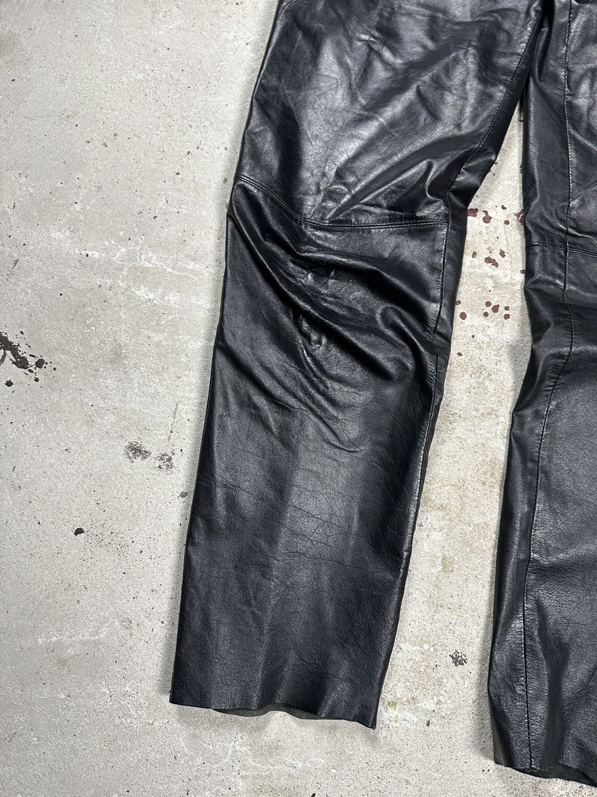 Genuine Leather Vintage 90s Black Genuine Leather Pants Avant Garde moto Size US 29 - 4 Thumbnail