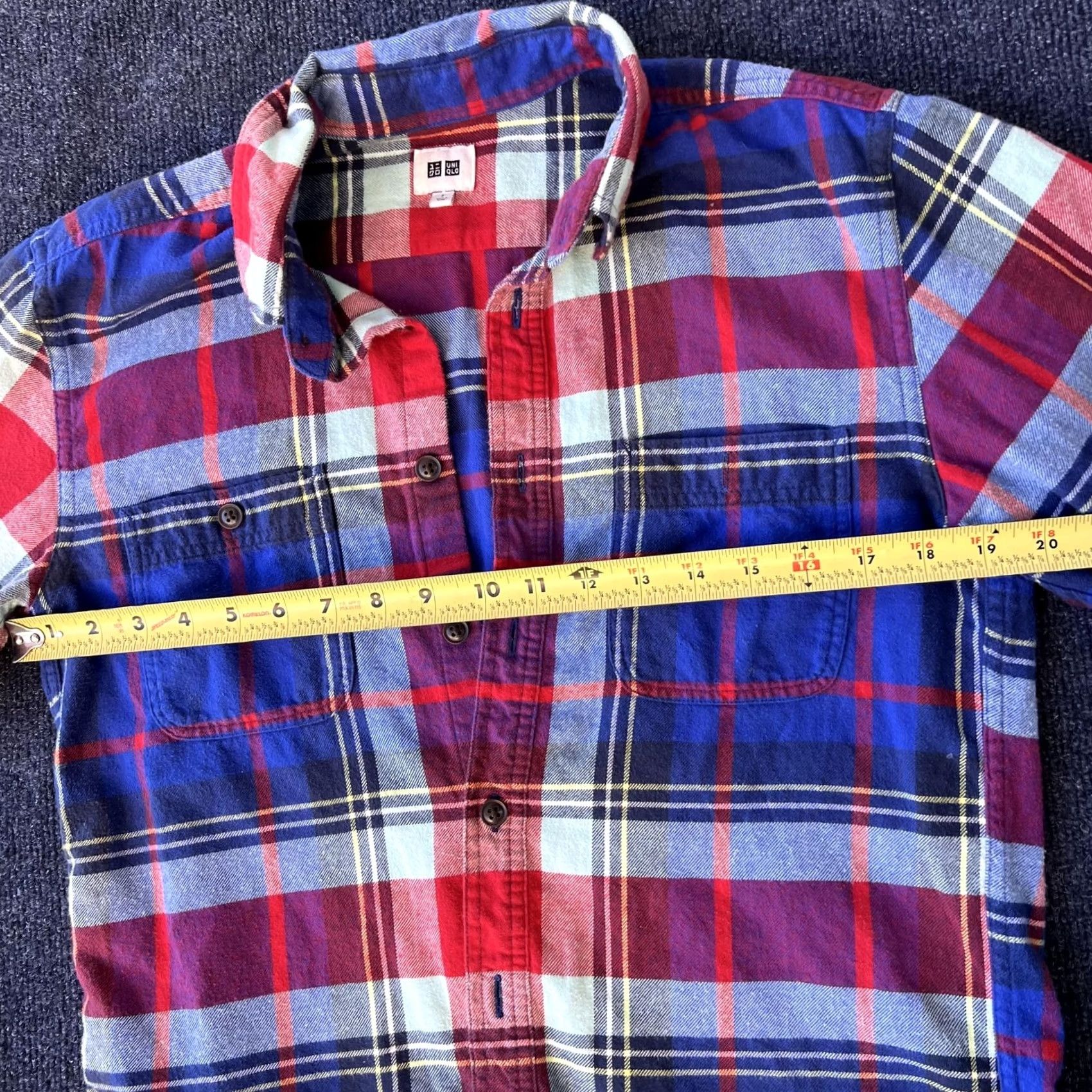 Uniqlo Uniqlo Shirt Mens Small Red Blue Plaid Flannel Cotton Button Front Long Sleeve Size US S / EU 44-46 / 1 - 4 Thumbnail