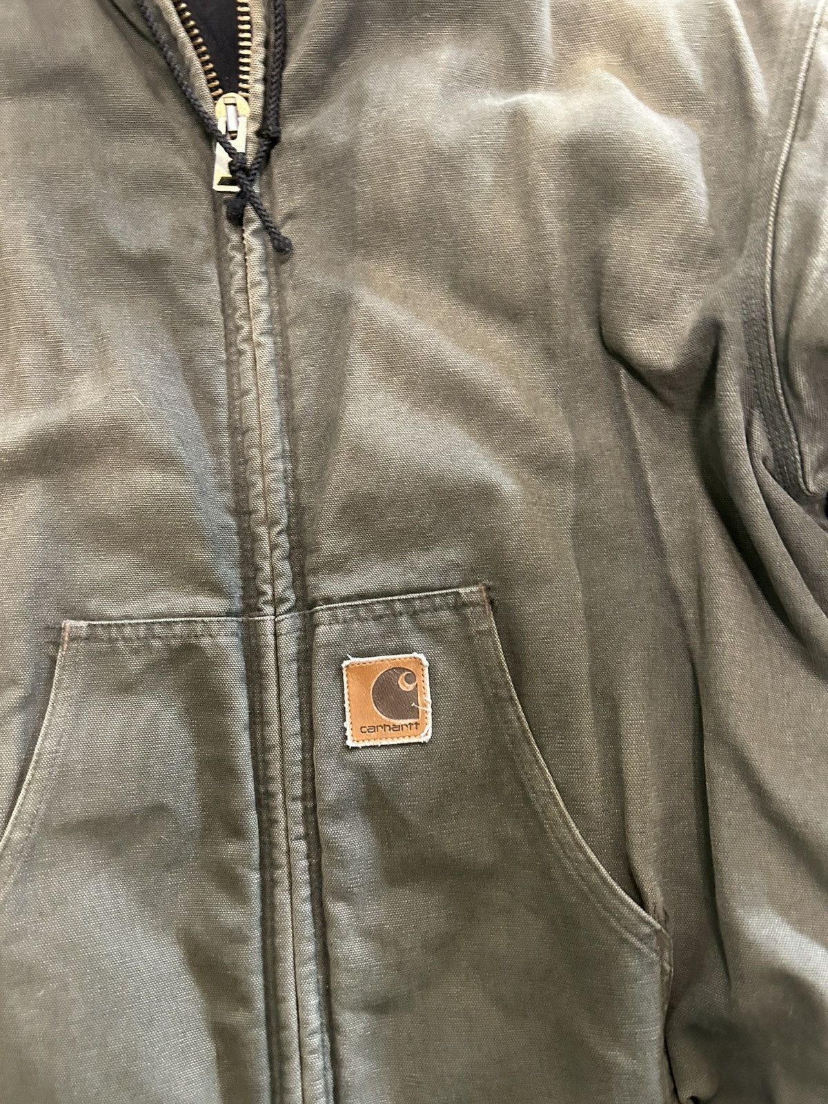 Carhartt Vintage Green Hooded Carhartt Jacket Size US XL / EU 56 / 4 - 2 Thumbnail