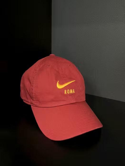 Pre-owned Nike X Vintage Y2k Blokecore Nike Roma Football Jersey Hat Cap In Red