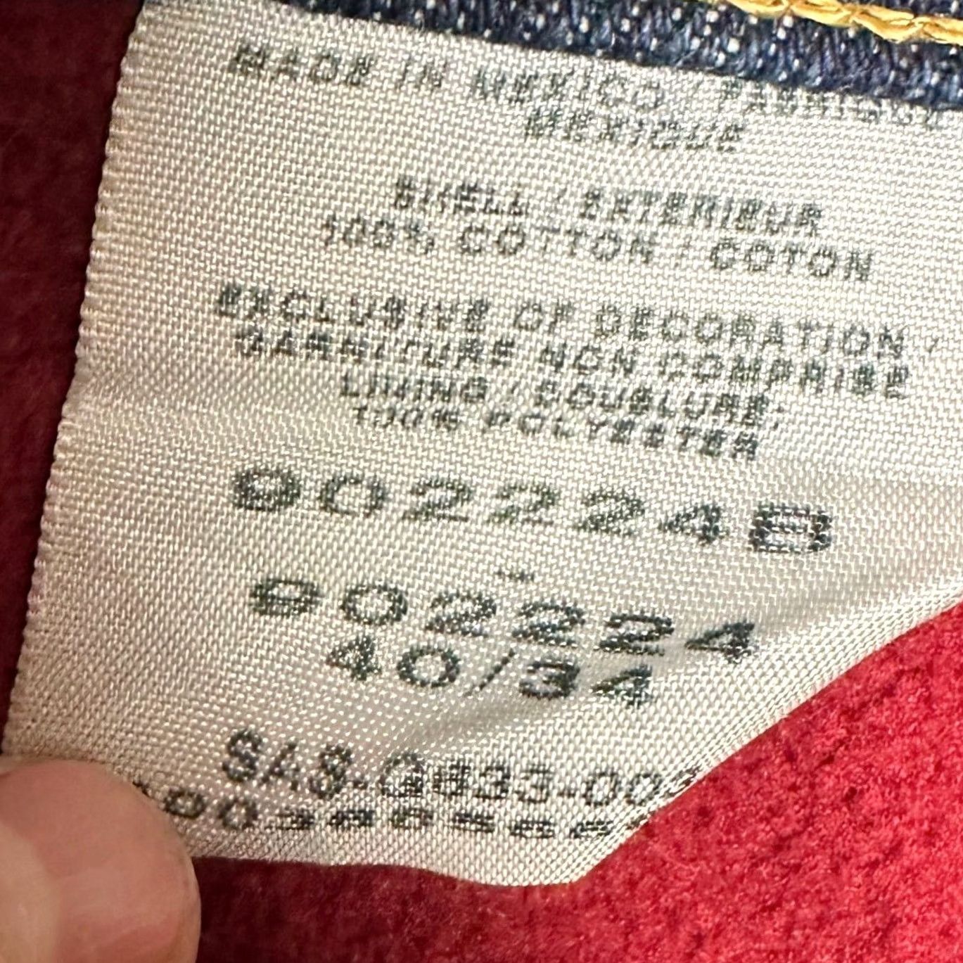 Vintage Cabelas Mens Jeans 40X34 Blue Roughneck Fleece Lined Straight Leg 5 Pocket Denim Size US 40 / EU 56 - 5 Thumbnail