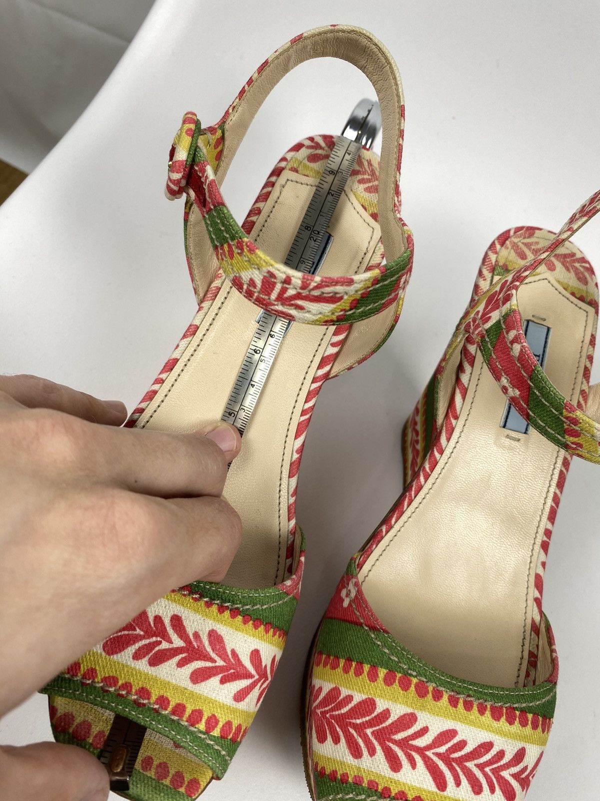 Prada Prada Platform Sandals Cloth Wedges Printed size 38 Size US 8 / IT 38 - 12 Thumbnail
