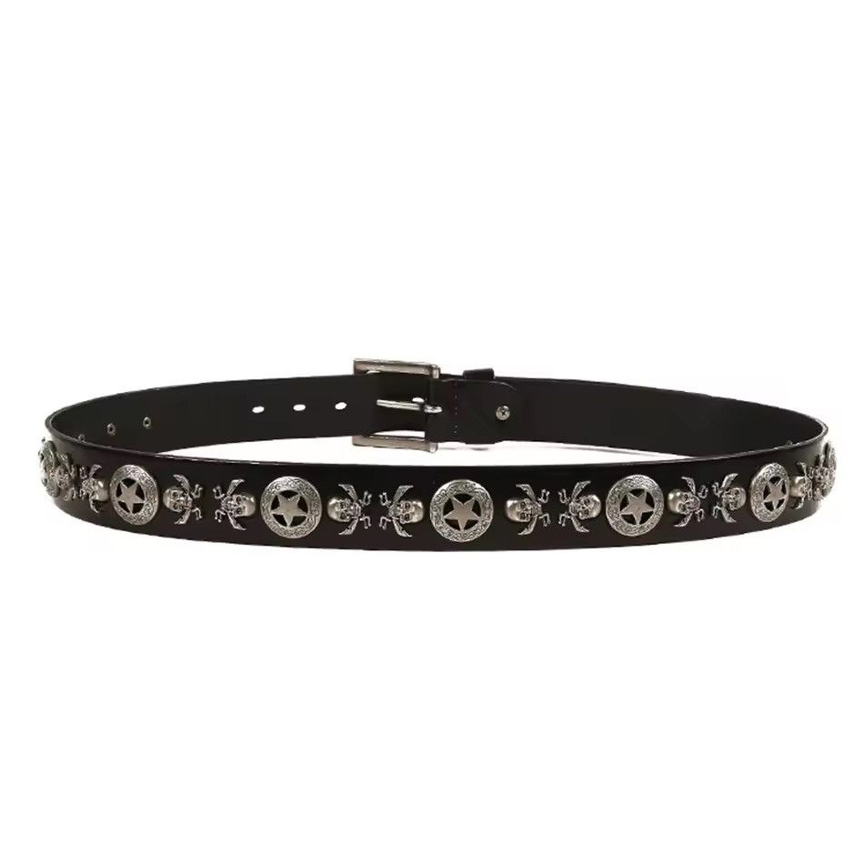 Other Genuine Leather Vintage Harajuku Cowboy Style Belt Y2k 90’s Size ONE SIZE - 8 Thumbnail
