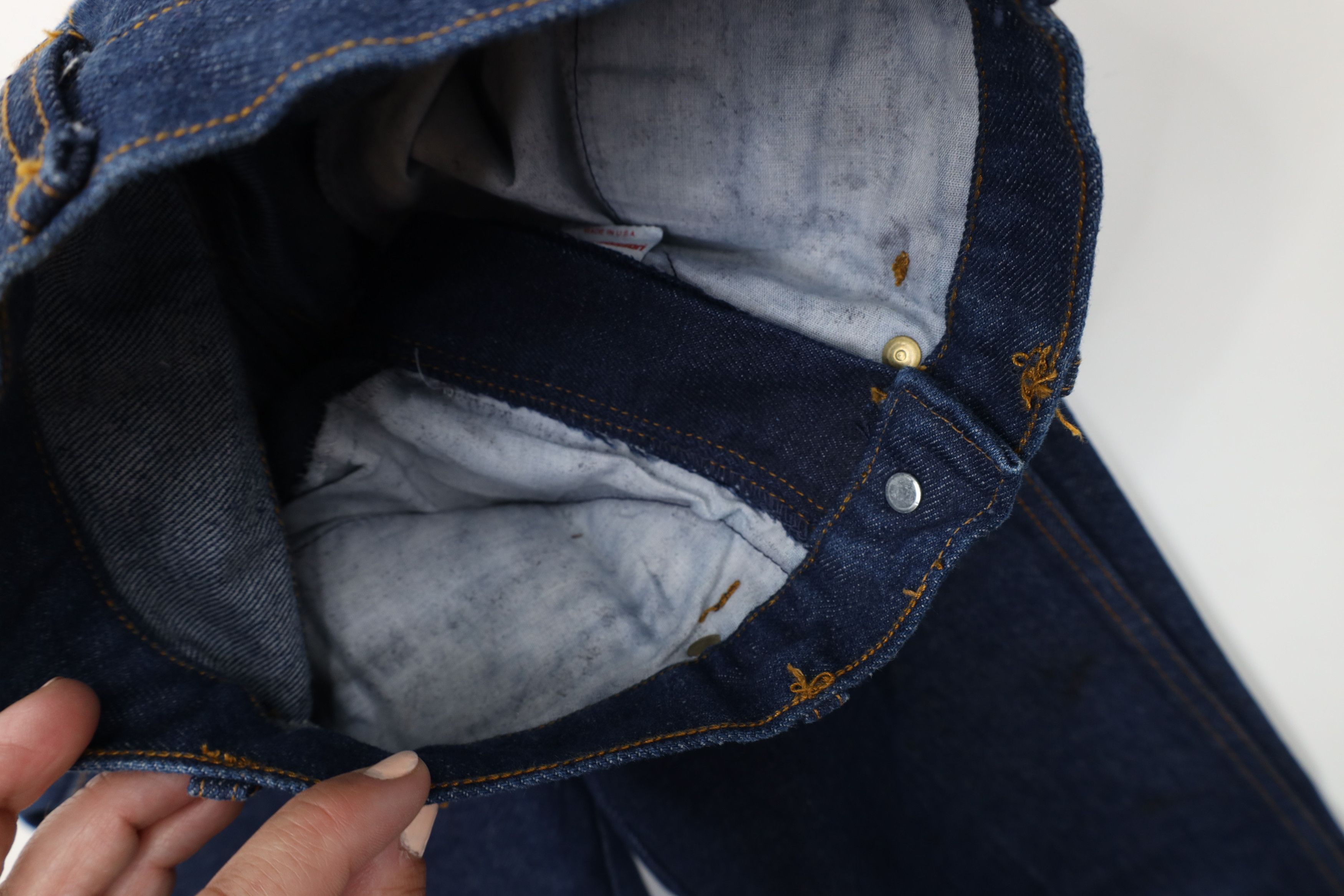 Vintage Vintage 70s Streetwear Straight Leg Denim Jeans Blue USA Size 26" / US 2 / IT 38 - 9 Thumbnail