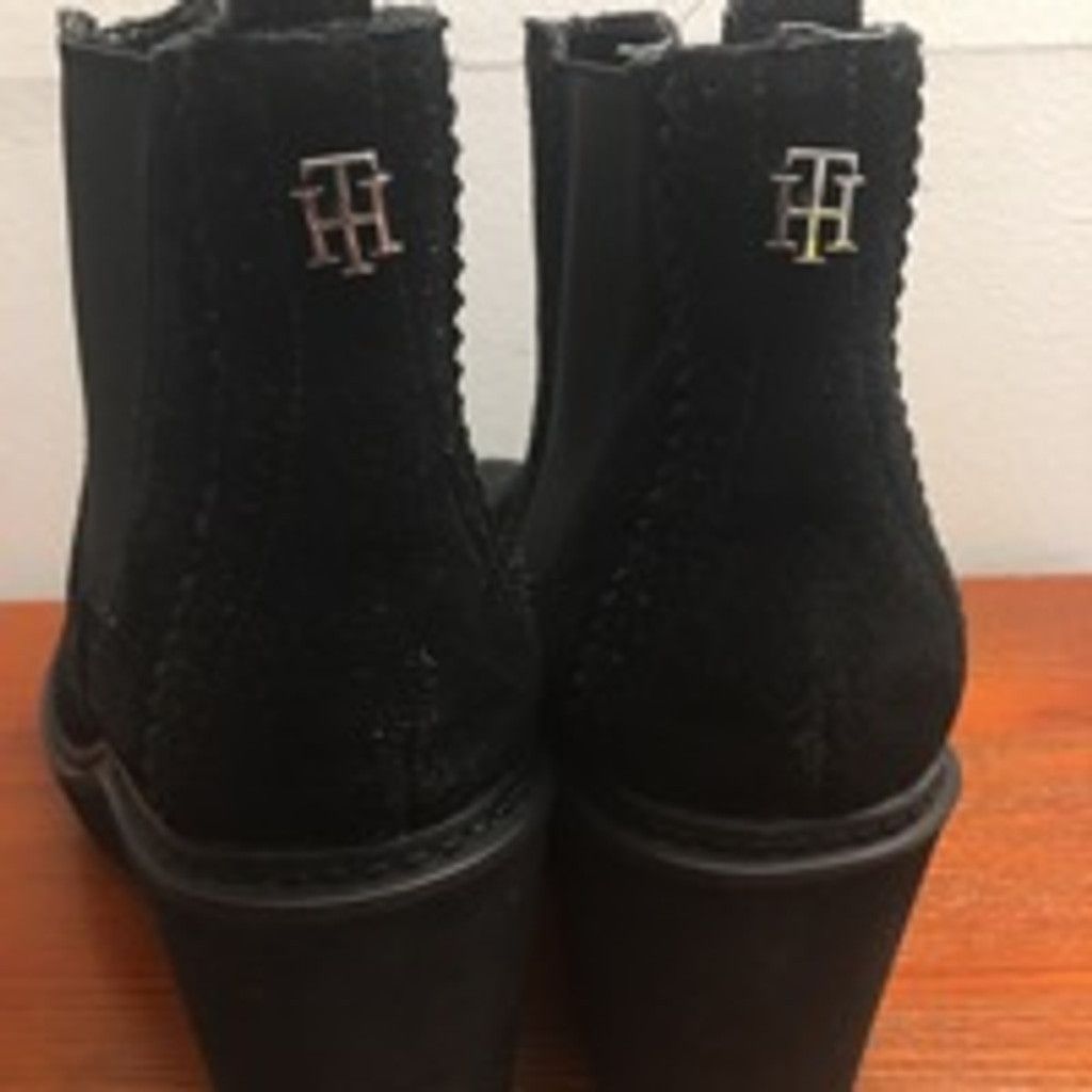 Tommy Hilfiger Tommy Hilfiger Black Suede/Leather Wedge Heels: Size 8.5M Size US 8.5 / IT 38.5 - 2 Thumbnail
